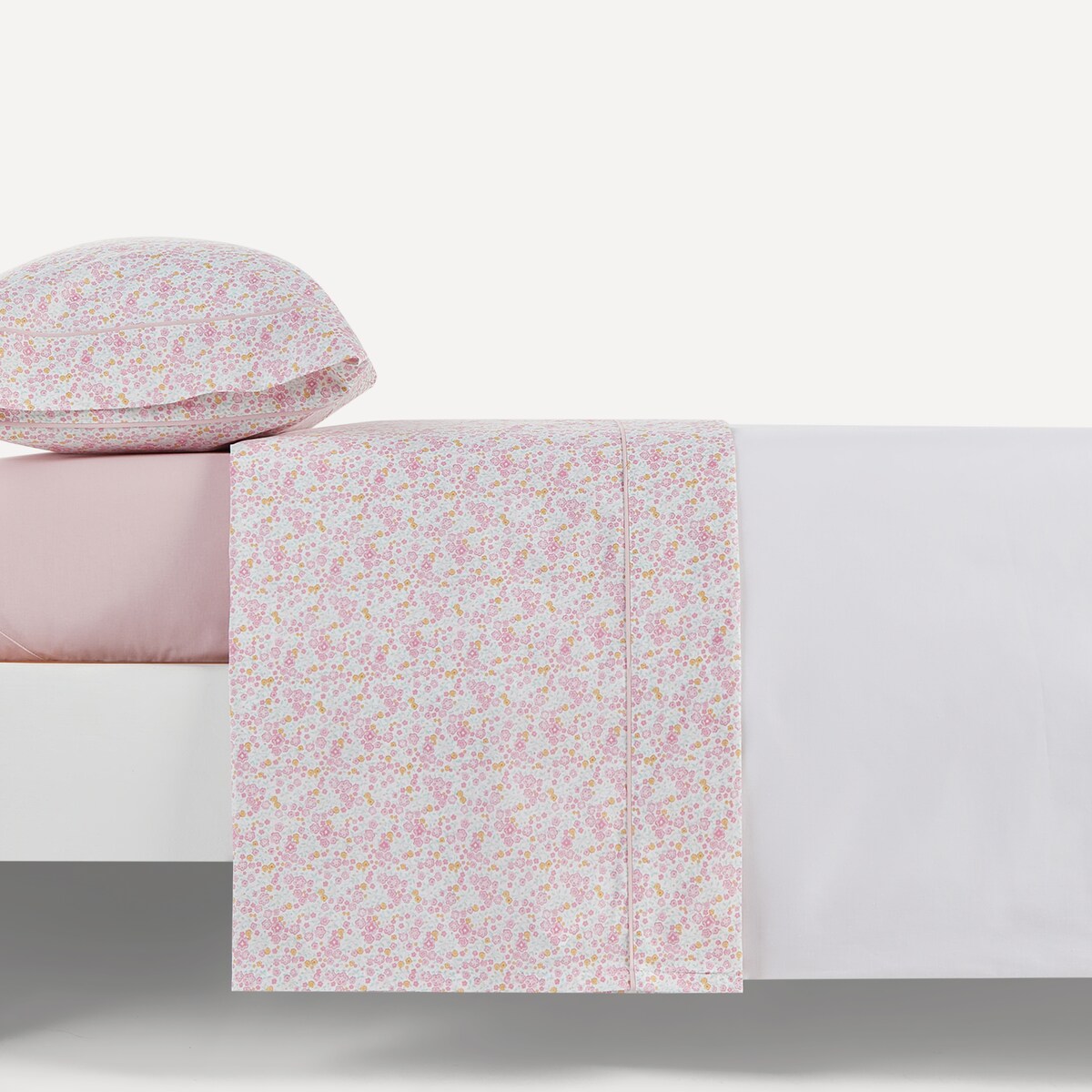 Conjunto de Lençóis com Lençol Ajustável Prímula Rosa-2