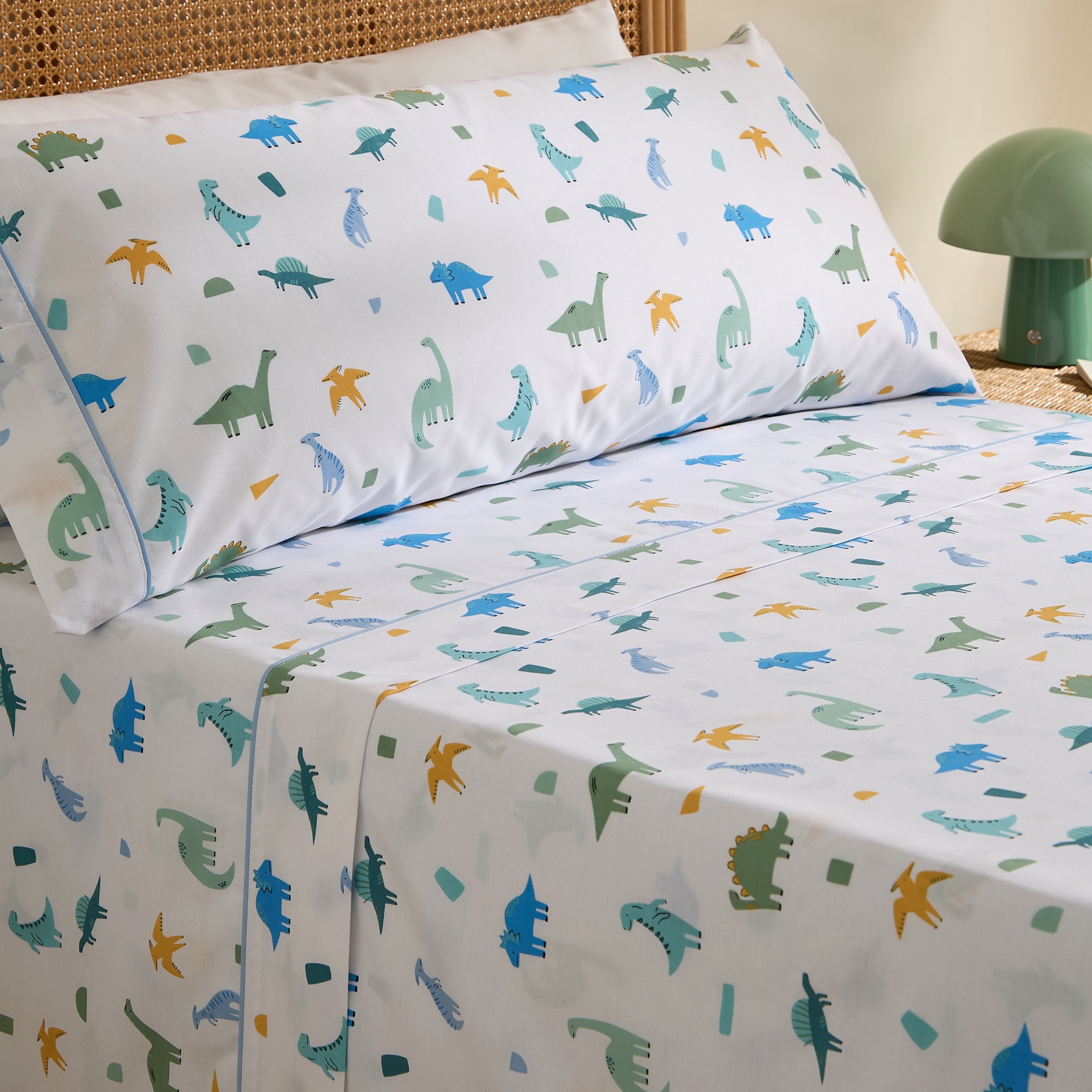 Imagen 0 de Juego de sábanas con bajera Dinos