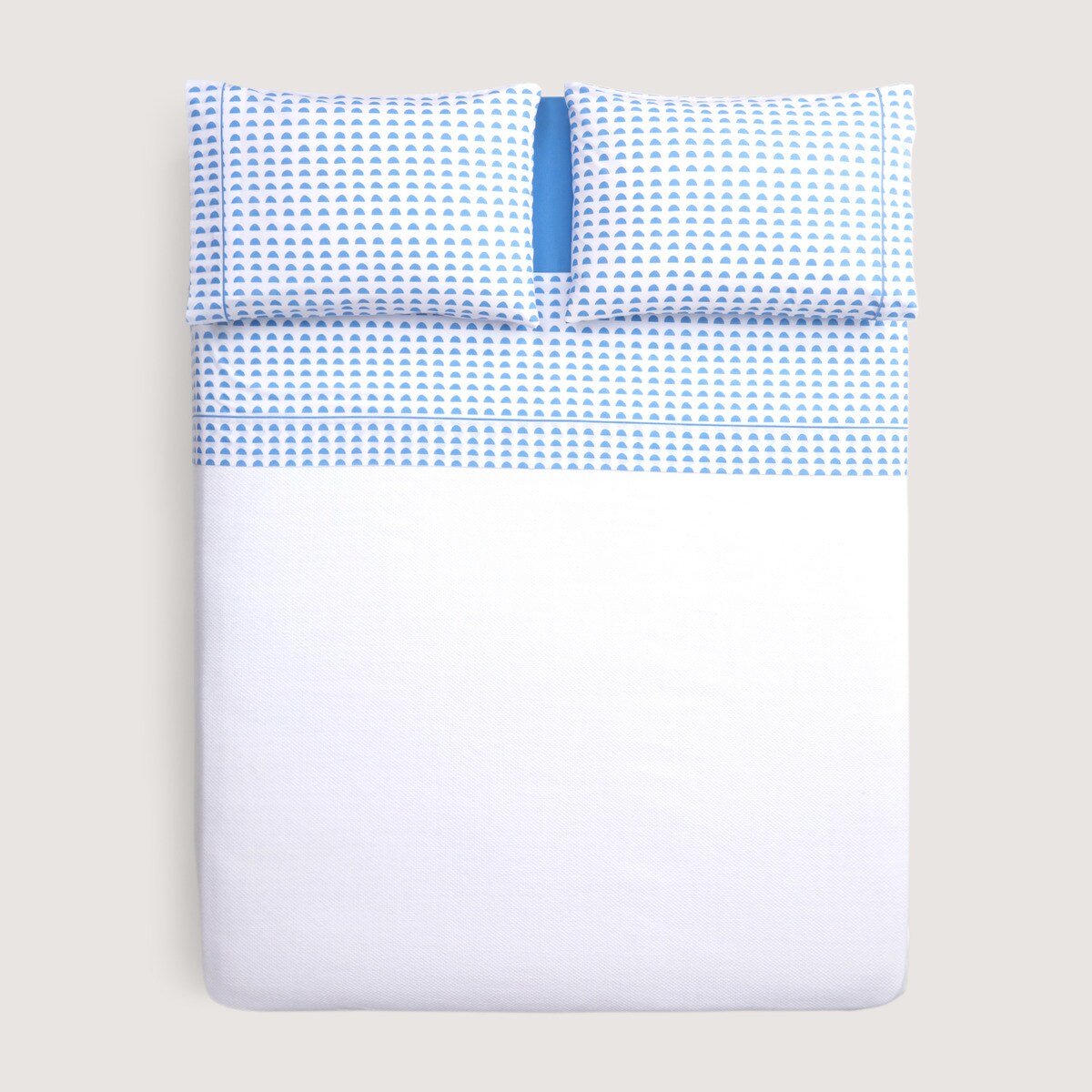 Juego de sábanas con bajera Croisant Basics El Corte Inglés Azul-3