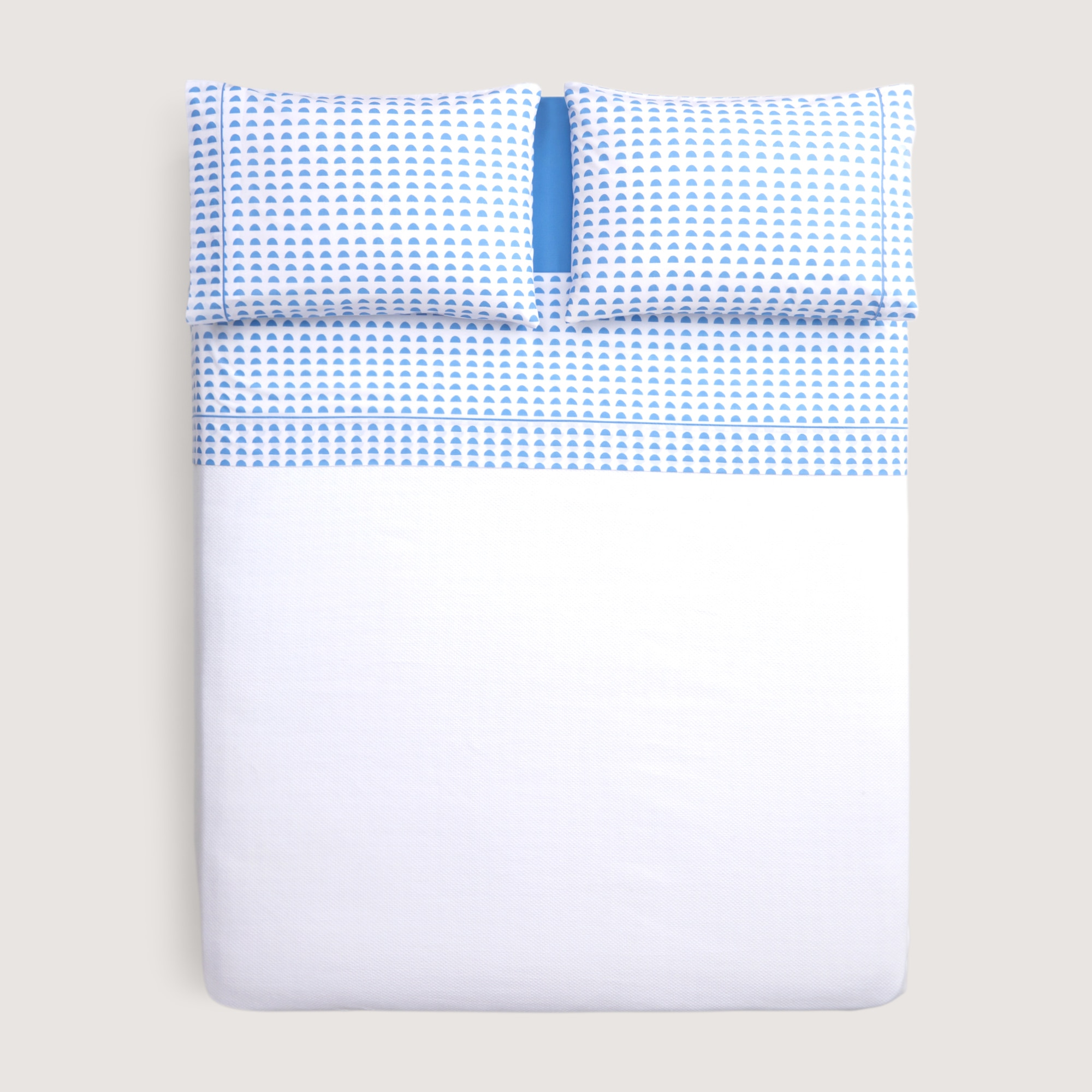 Juego de sábanas con bajera Croisant Basics El Corte Inglés Azul-3