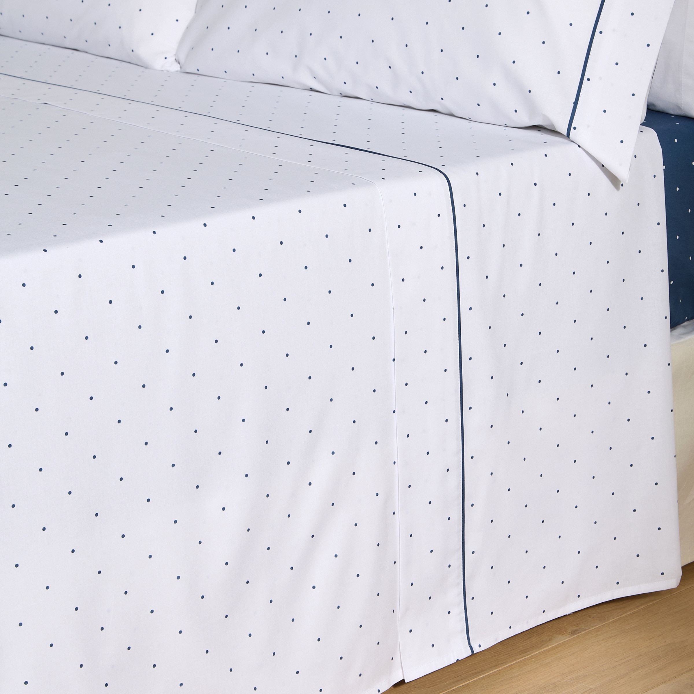 Conjunto de Lençóis com Lençol Ajustável Pois Azul-2