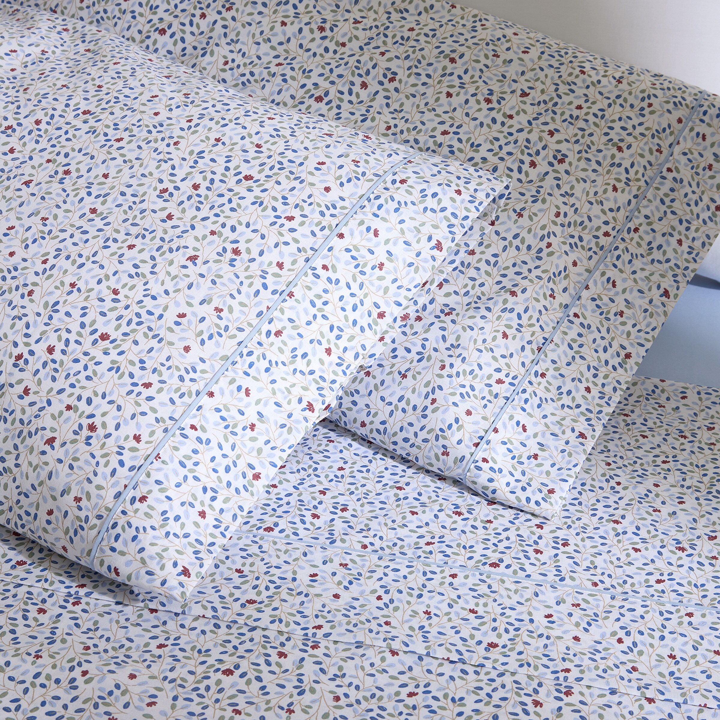Juego de sábanas con bajera Harper - Azul Cama 180 cm Azul-3
