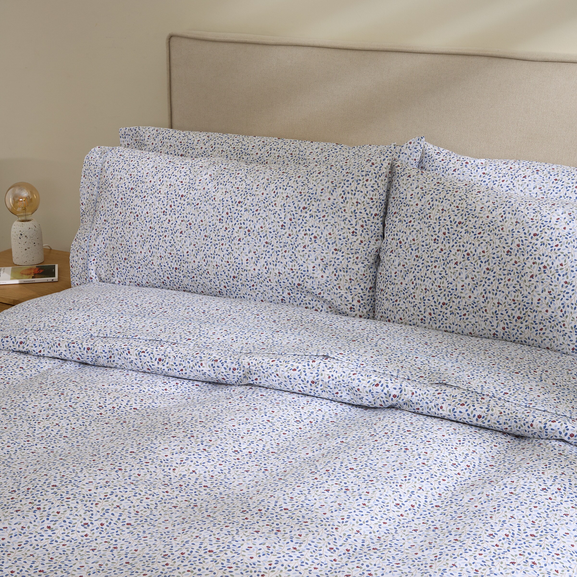 Juego de sábanas con bajera Harper - Azul Cama 180 cm Azul-4