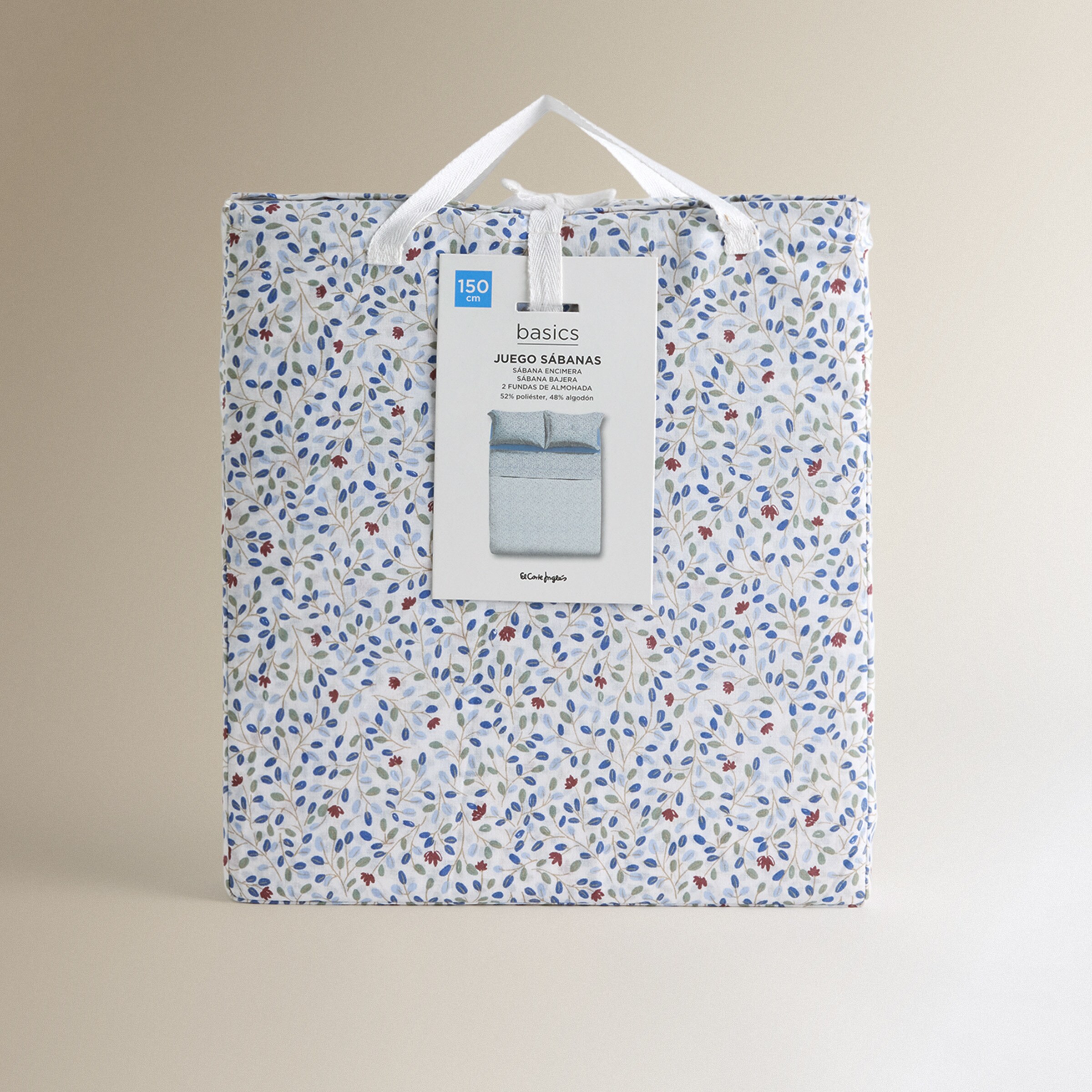 Juego de sábanas con bajera Harper - Azul Cama 180 cm Azul-5