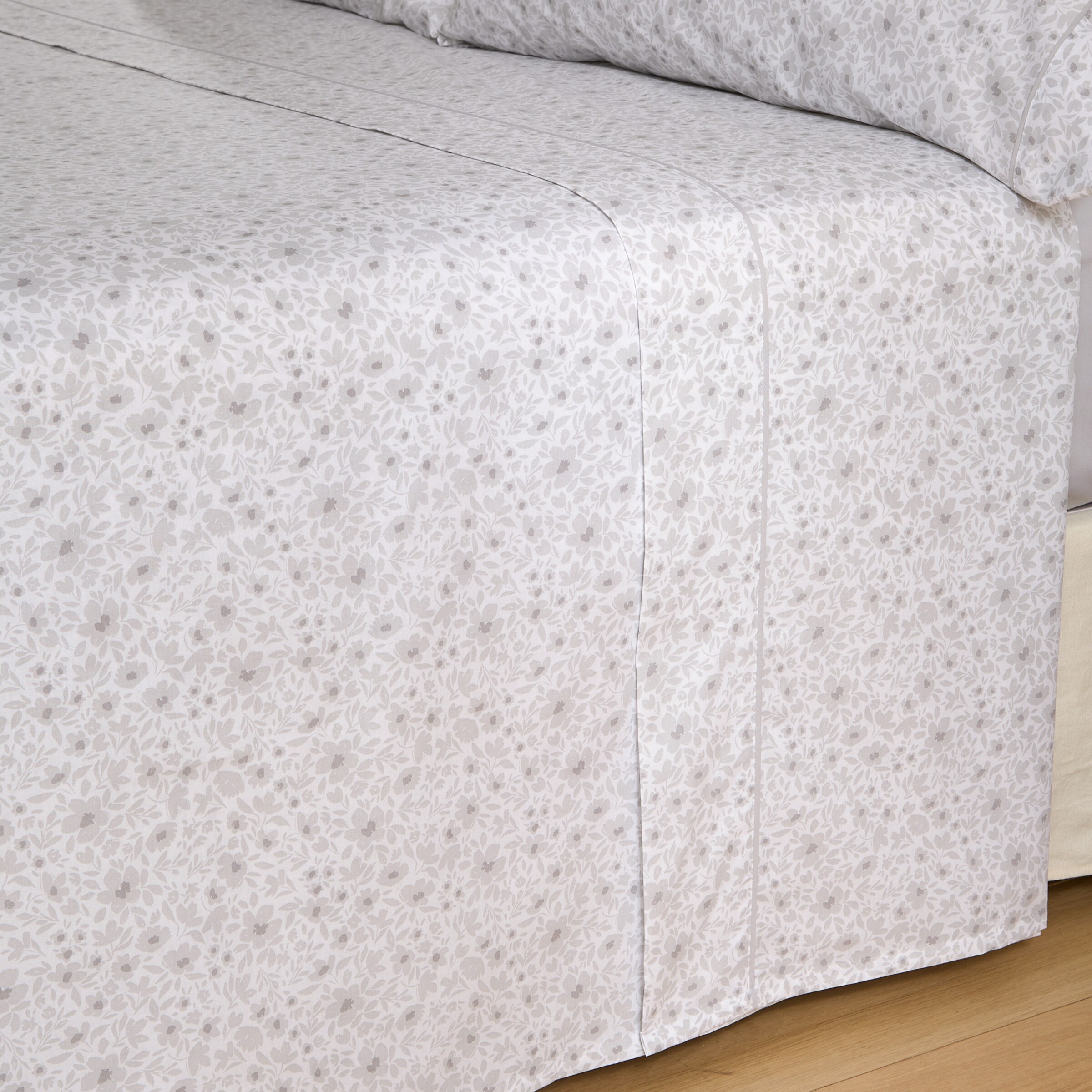 Conjunto de Lençóis com Lençol Ajustável Green Field Cinzento-2