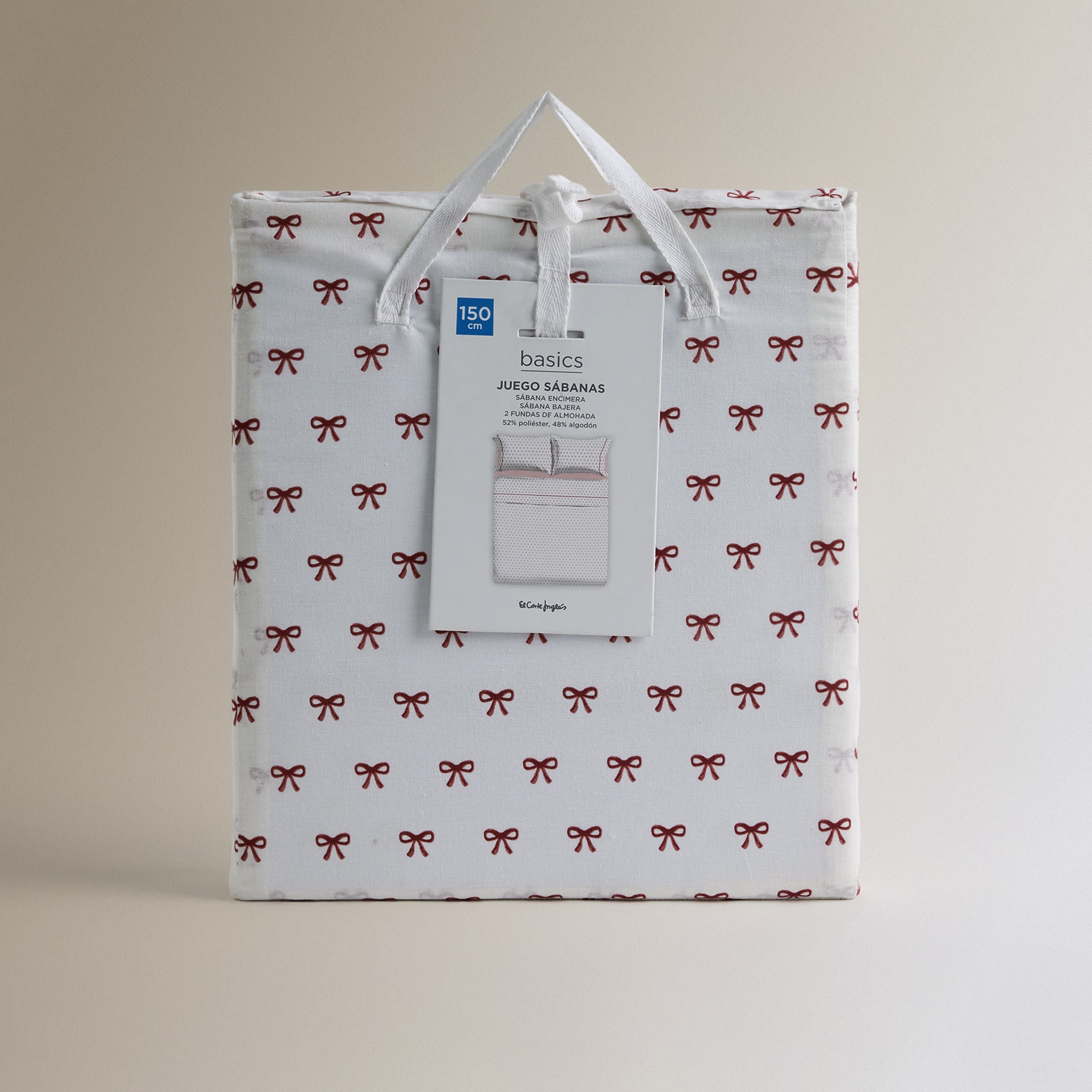 Conjunto de Lençóis com Lençol Ajustável Laços Vermelho-7