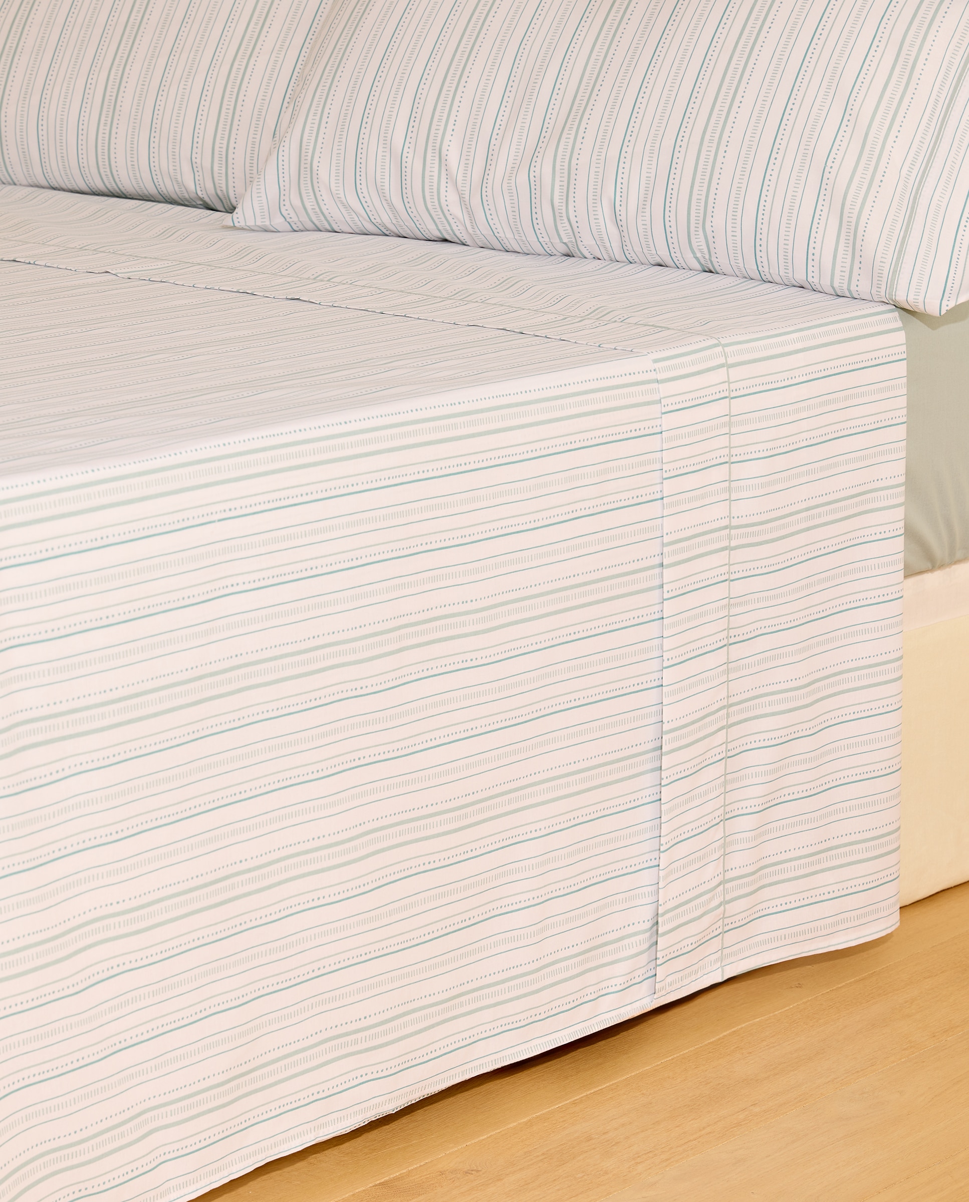 Jogo de lençóis com lençol ajustável Andrea Azul-2