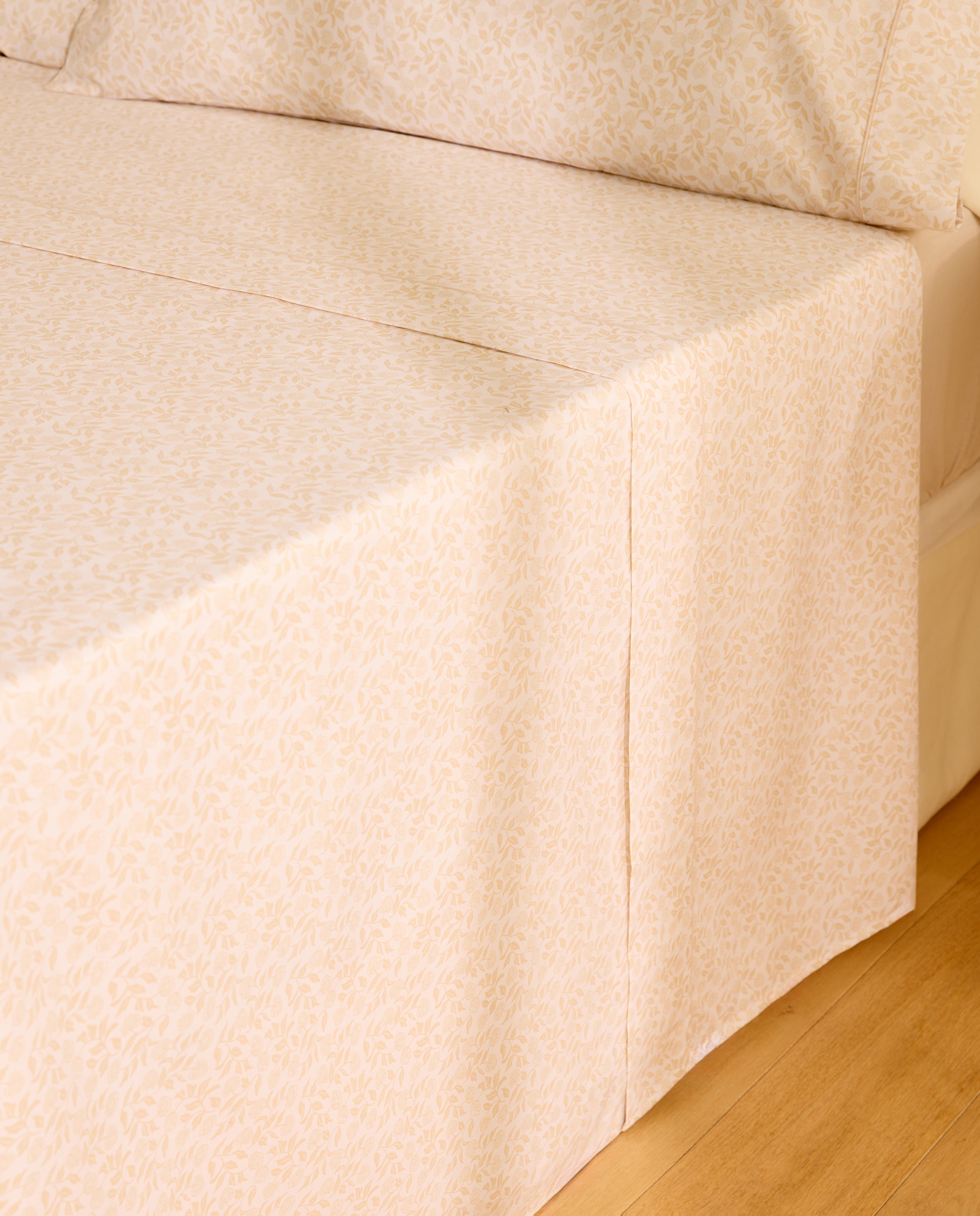 Jogo de lençóis com lençol ajustável Pansey Bege-2