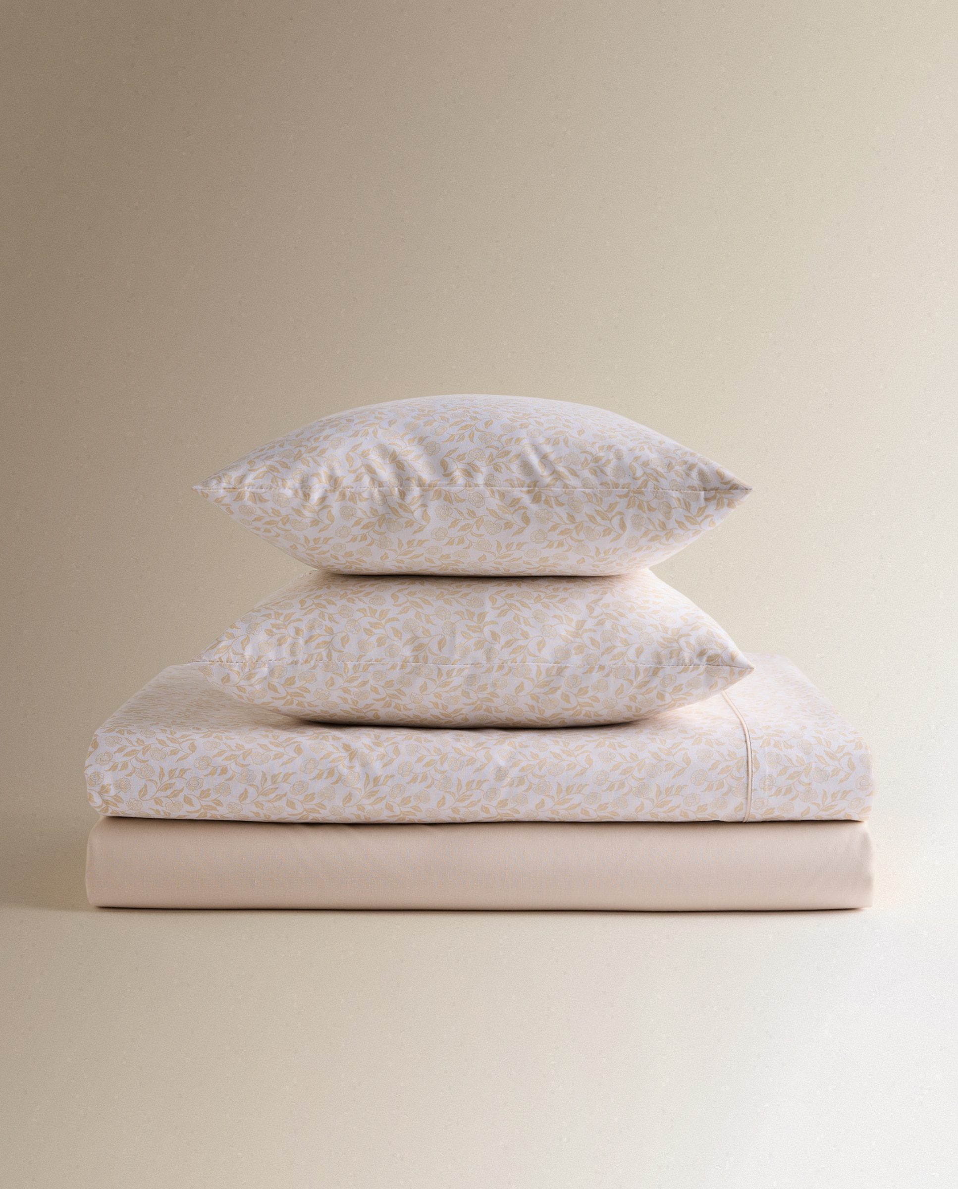 Jogo de lençóis com lençol ajustável Pansey Bege-6