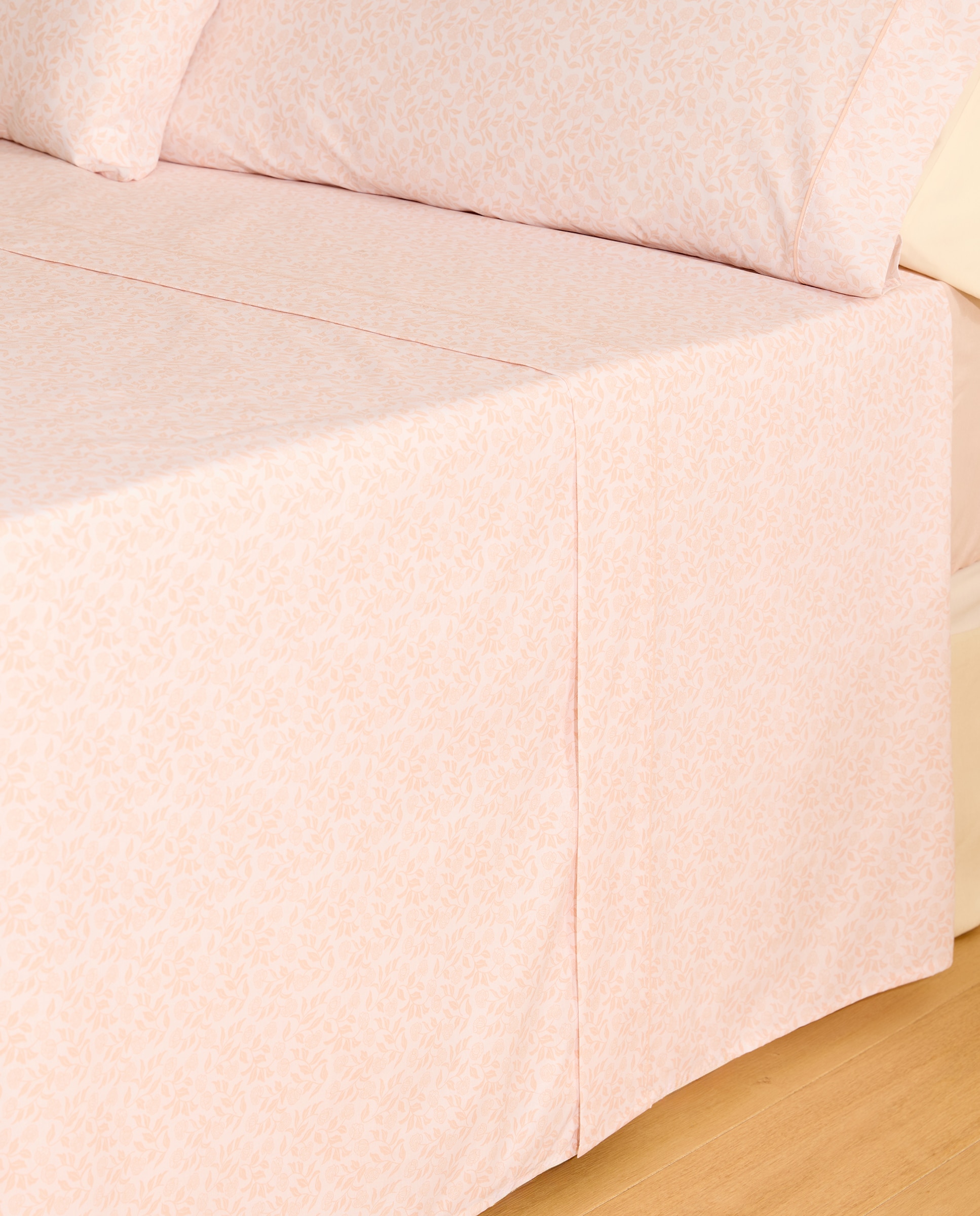 Jogo de lençóis com lençol ajustável Pansey Rosa-2