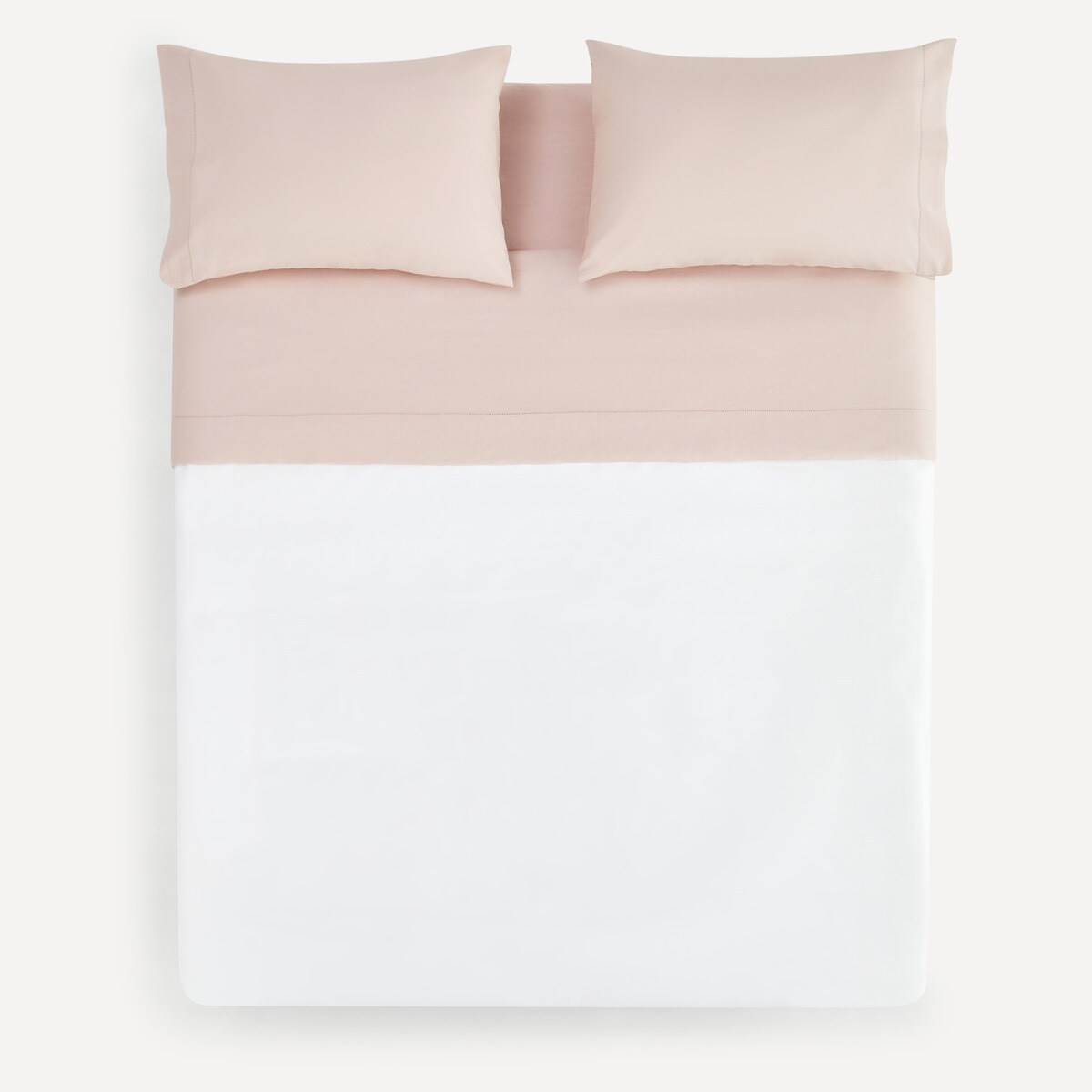 Conjunto de Lençóis com Lençol de Baixo de Algodão Vainica New Basics Rosa-3