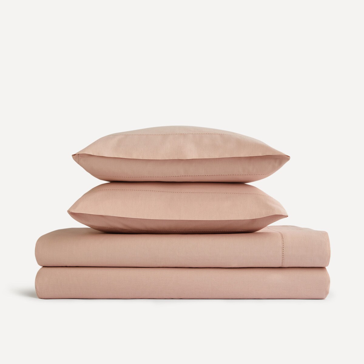 Conjunto de Lençóis com Lençol de Baixo de Algodão Vainica New Basics Rosa-5