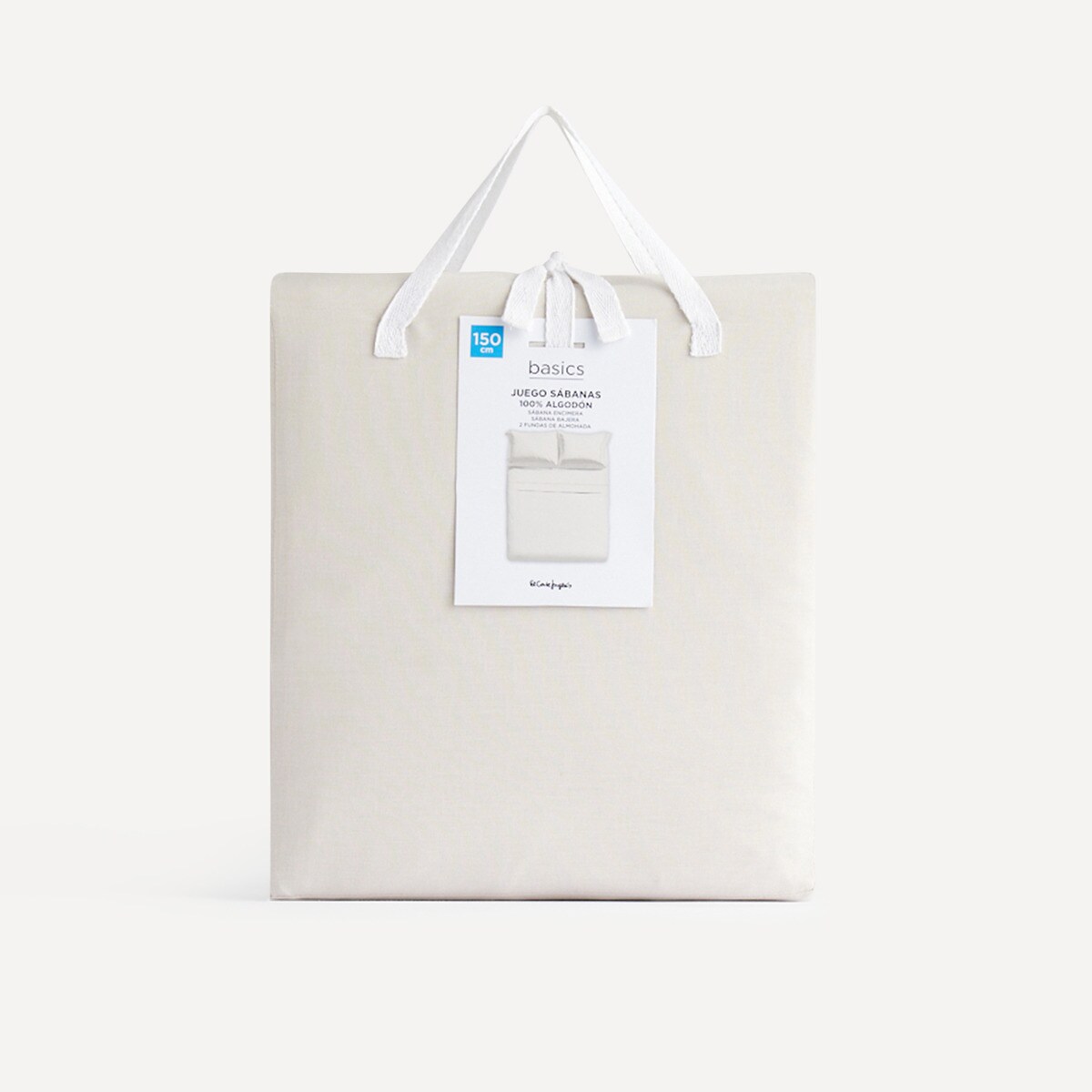 Juego de sábanas con bajera algodón Vainica New Basics El Corte Inglés Beige-6