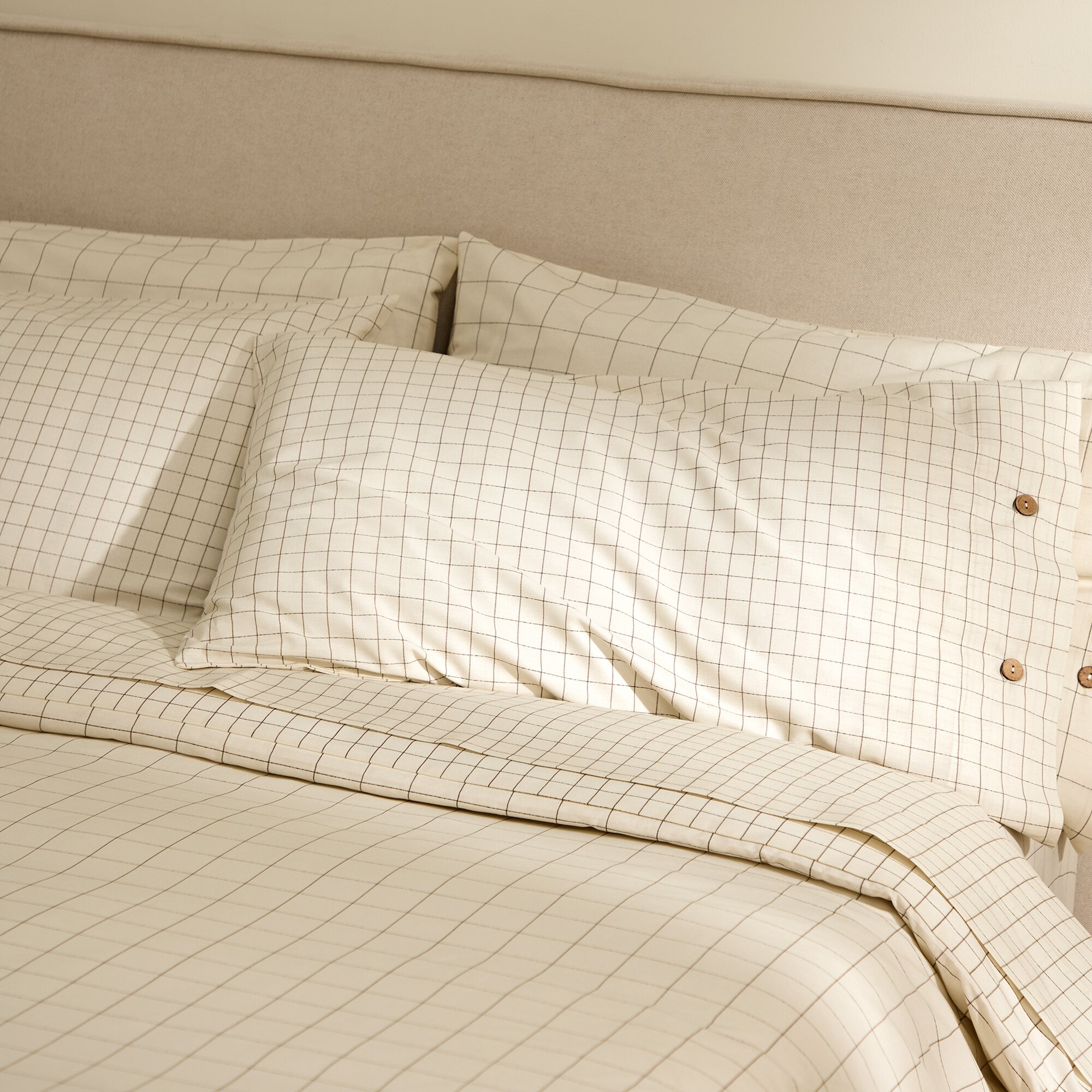 Juego de sábanas con bajera Kaja - Beige Cama 150 cm Beige-6