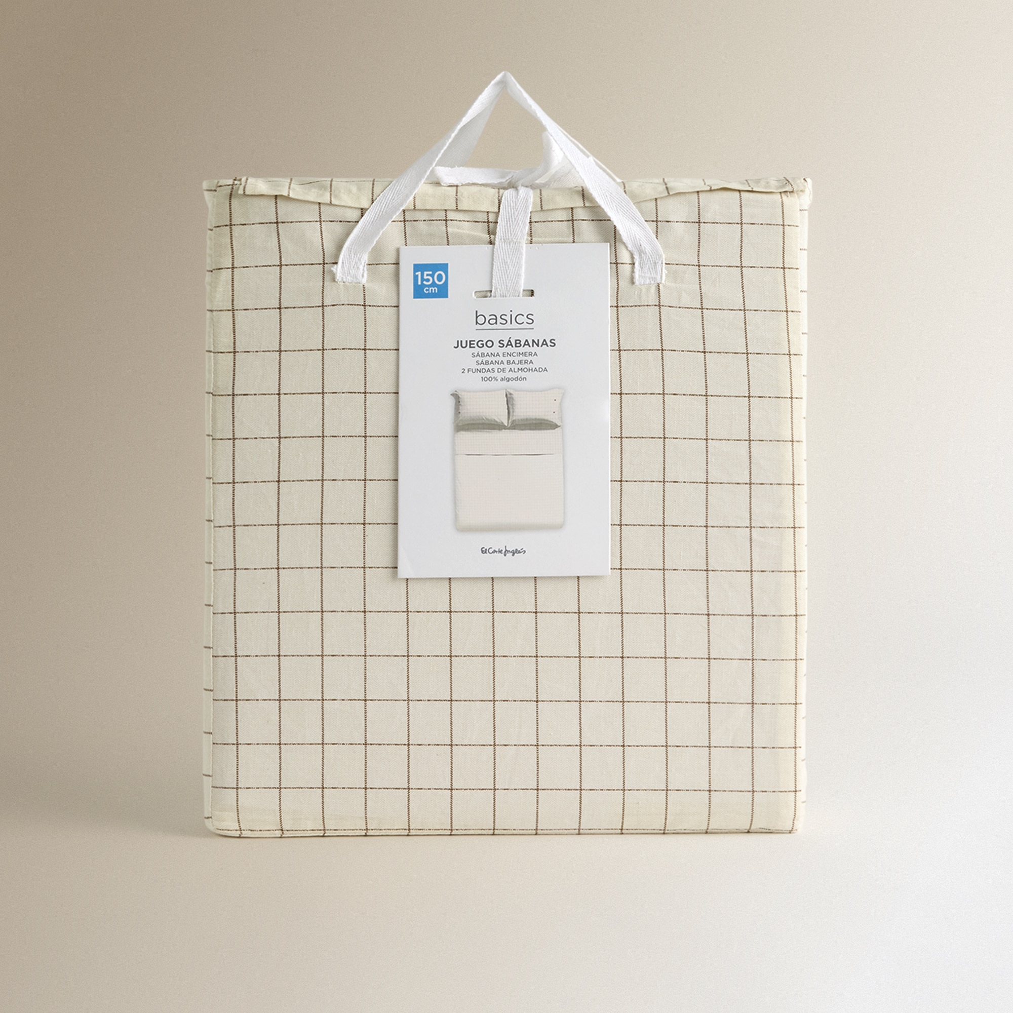 Juego de sábanas con bajera Kaja - Beige Cama 150 cm Beige-8