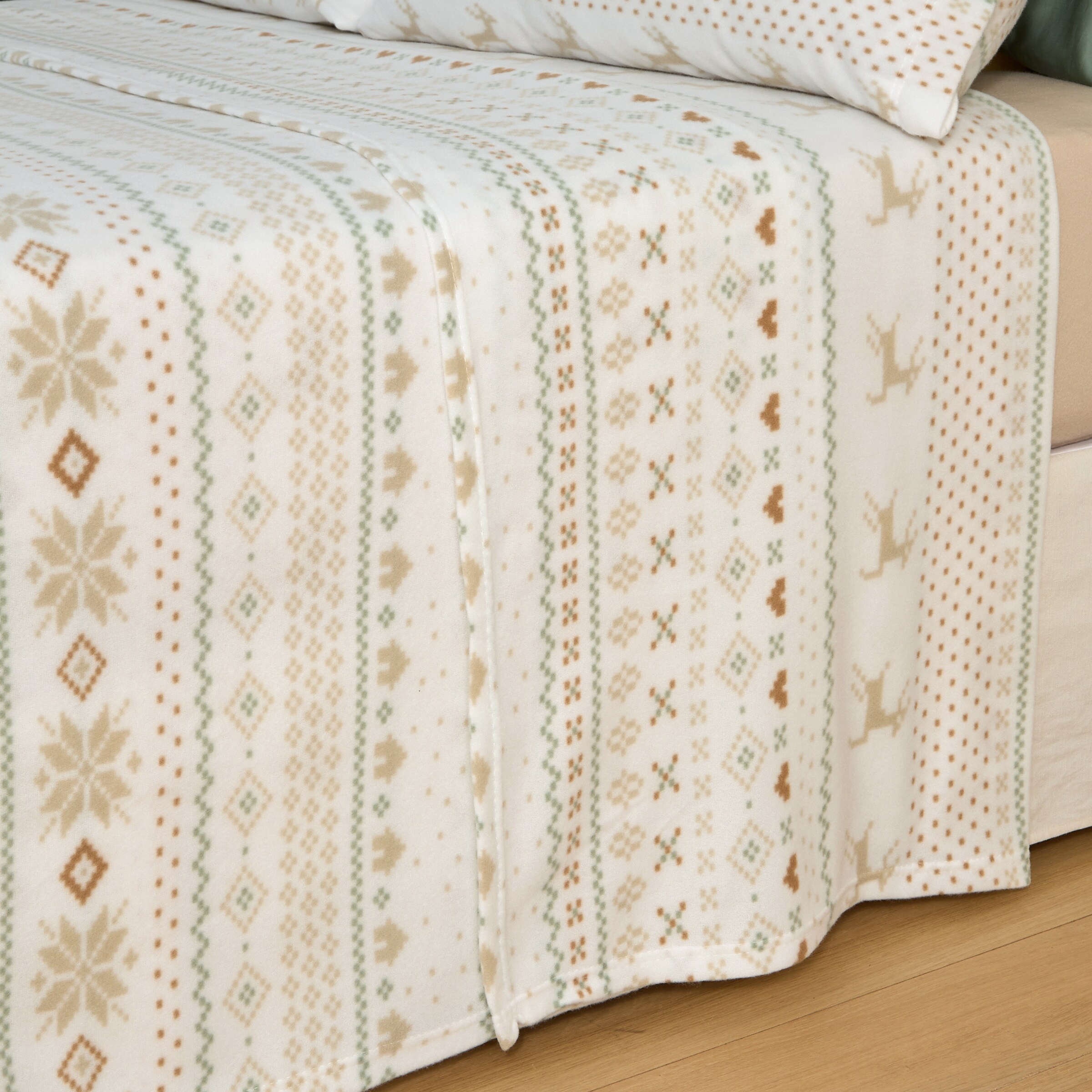 Juego de sábanas con bajera pirineo Yukon Beige-2