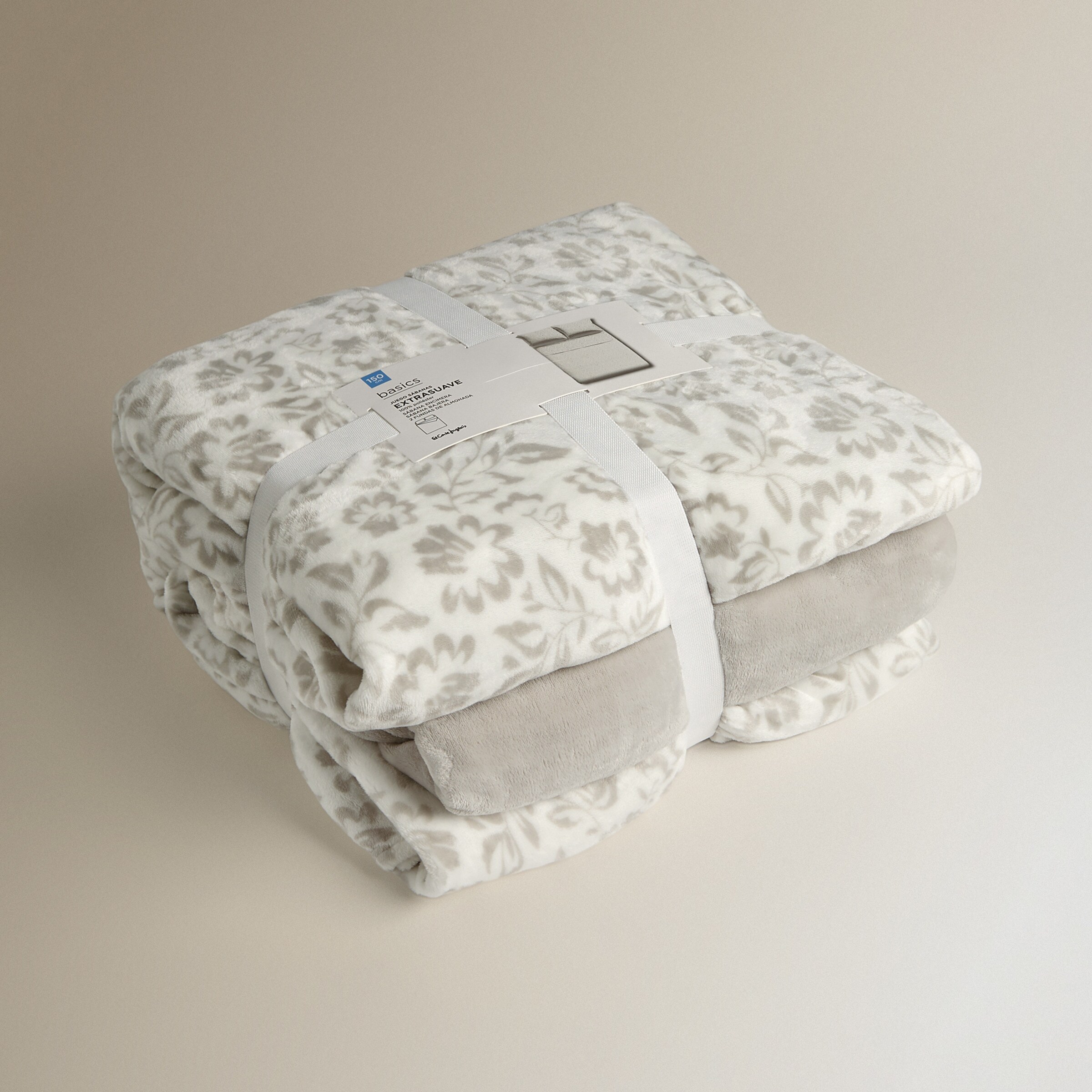 Juego de sábanas con bajera extrasuaves Mila Gris-7