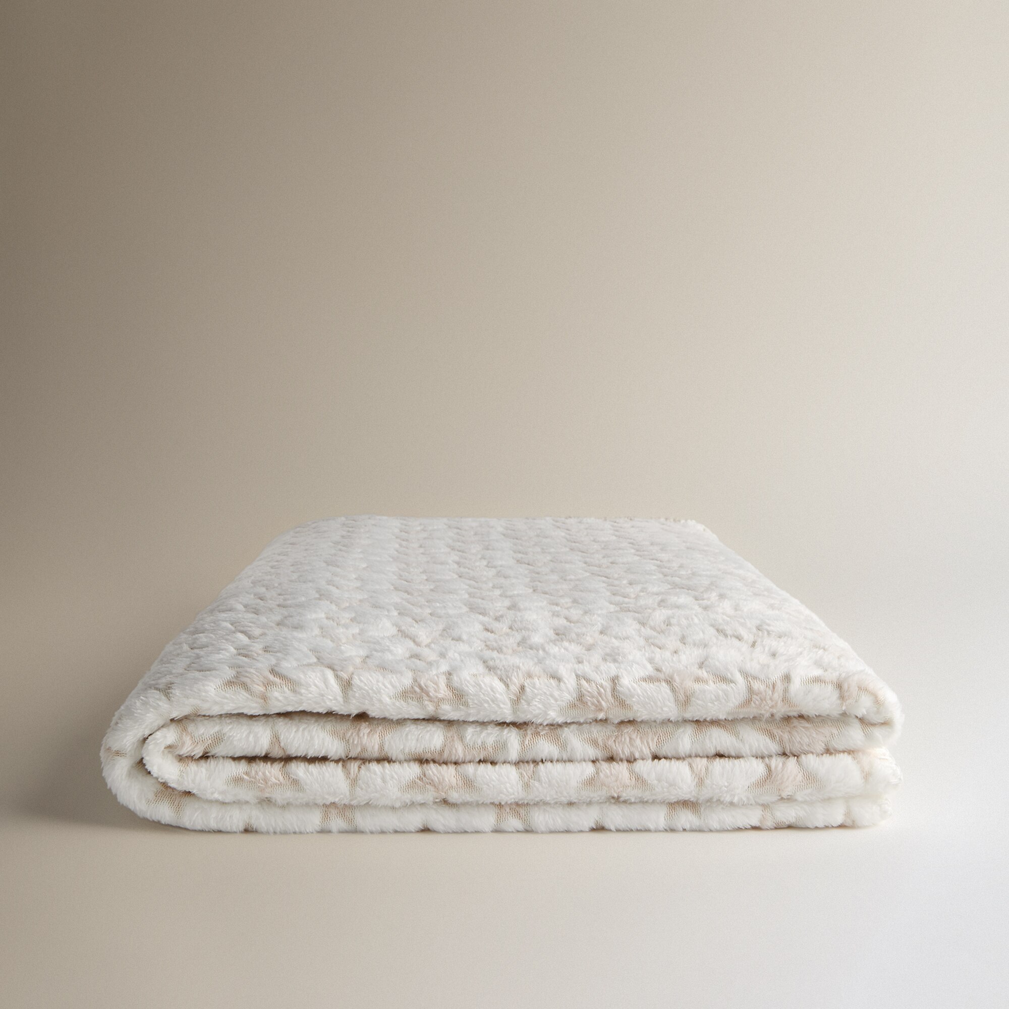 Manta decorativa Little Star Beige-2