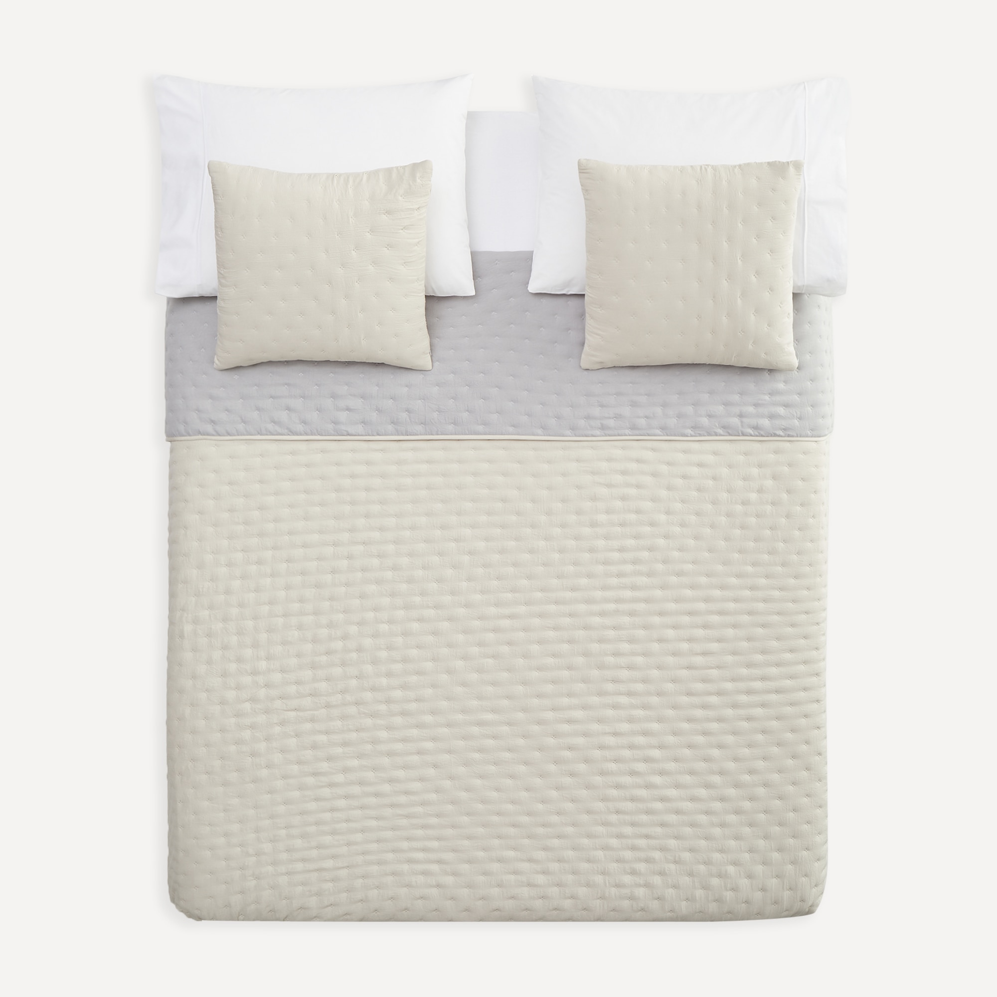 Edredão Reversível com Capa de Almofada Ona Basics Cru-1