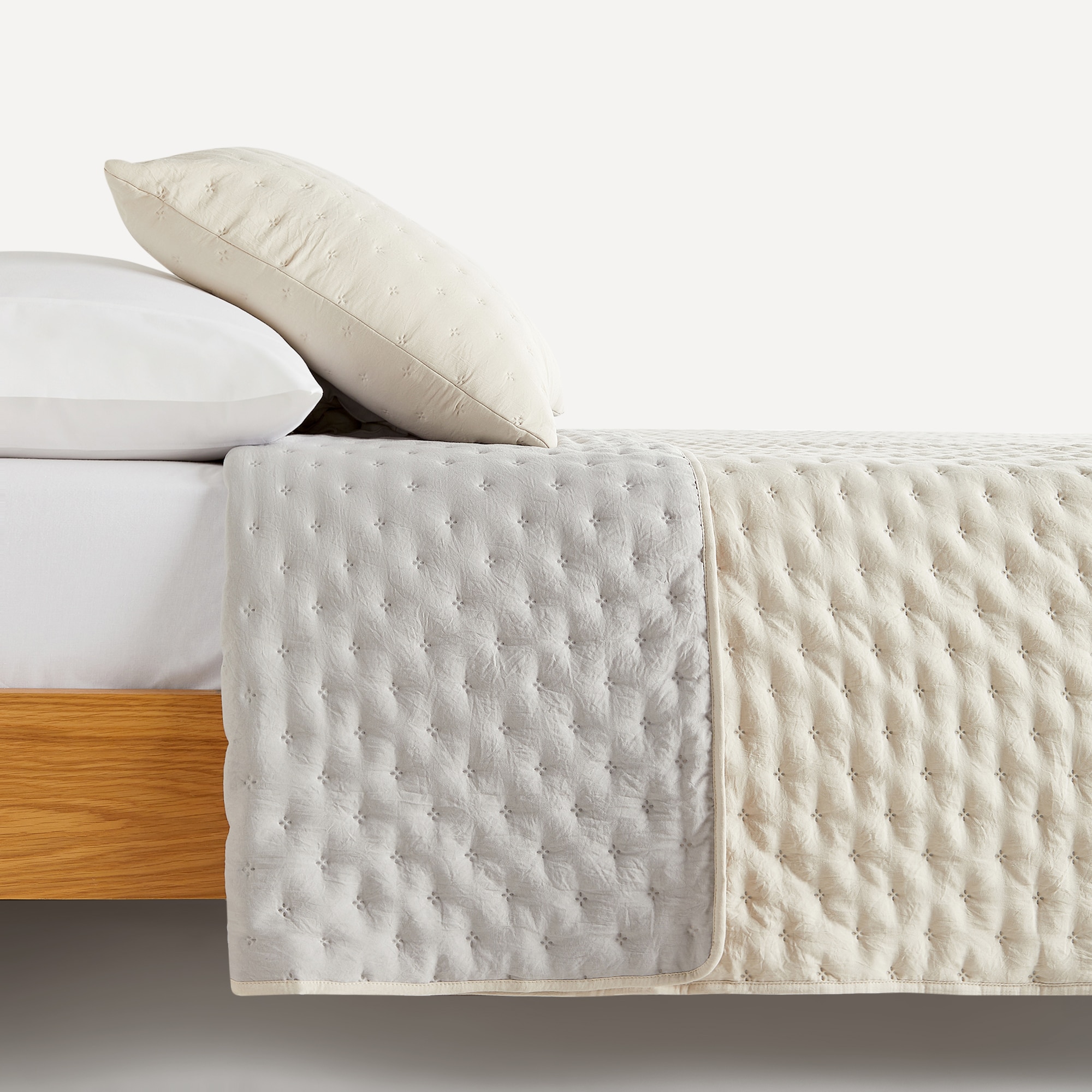 Edredão Reversível com Capa de Almofada Ona Basics Cru-3