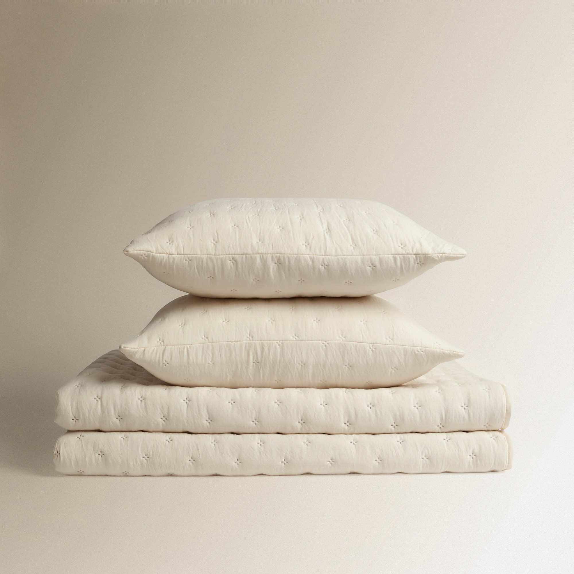 Edredão Reversível com Capa de Almofada Ona Basics Cru-5