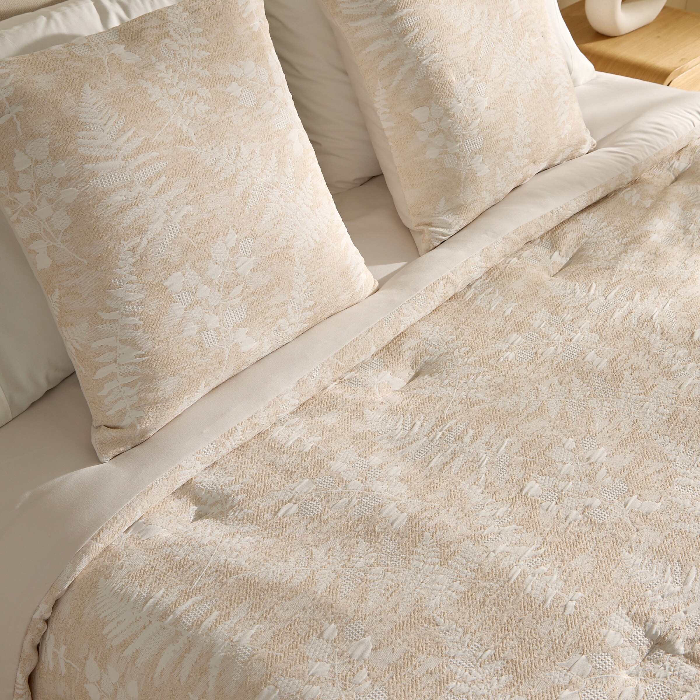 Edredón reversible con funda de cojín Natura Beige-2