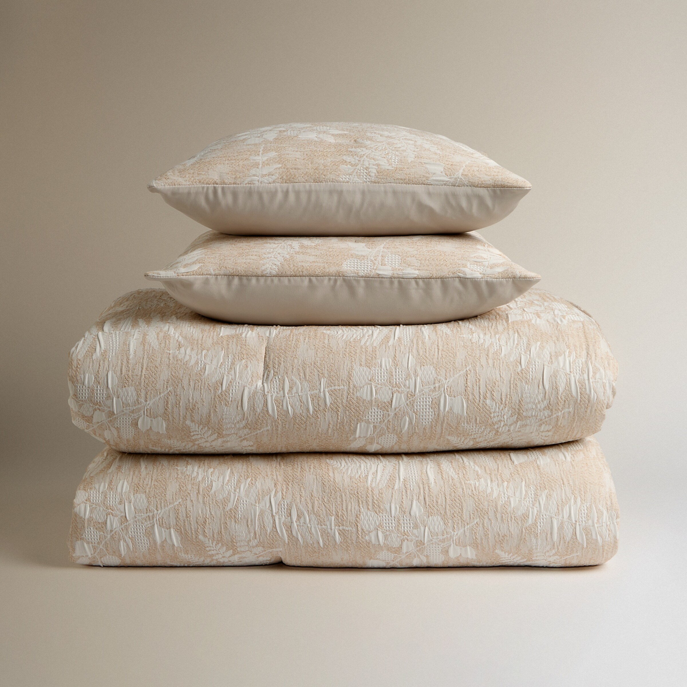 Edredón reversible con funda de cojín Natura Beige-4