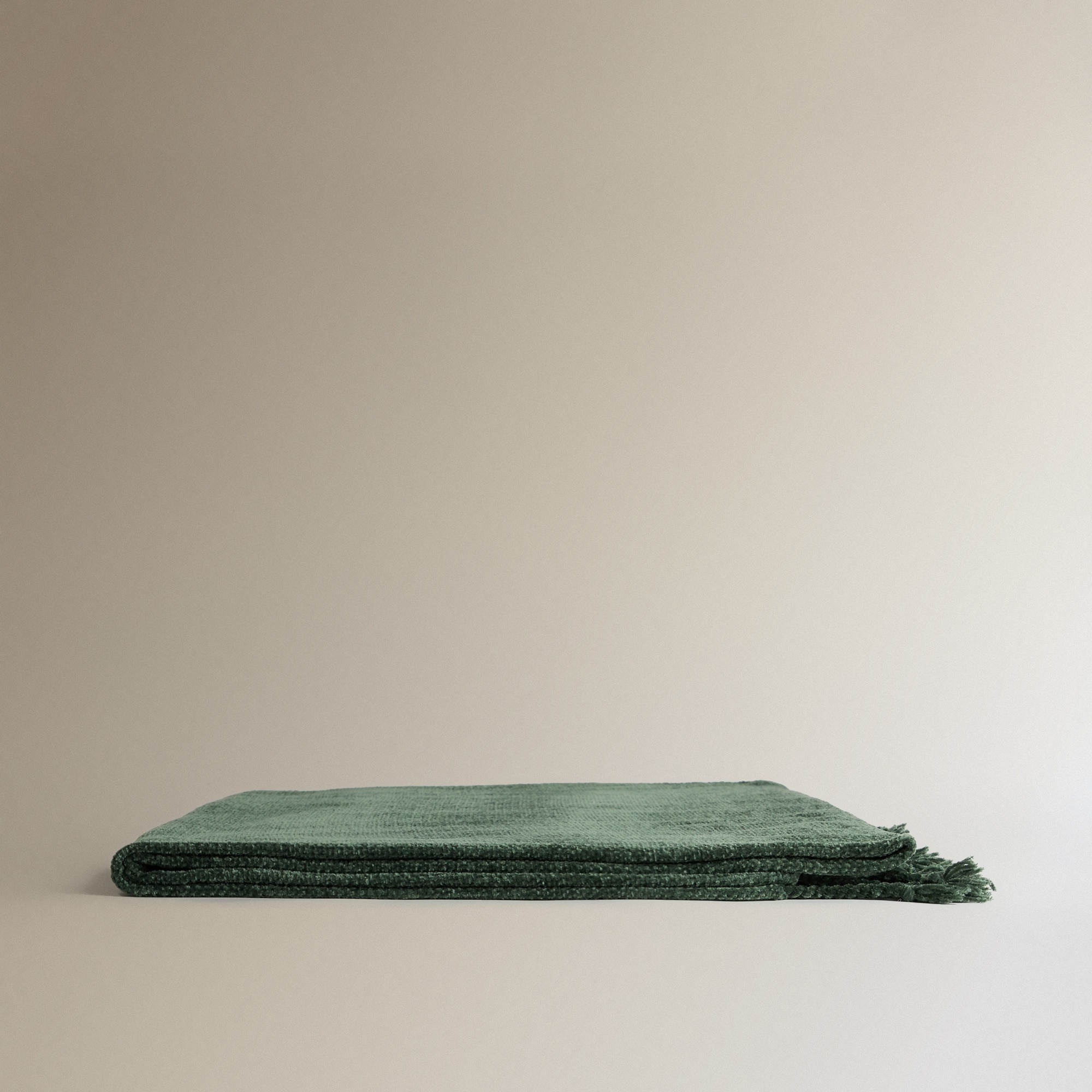 Manta Decorativa de Chenille Lisa Verde-2