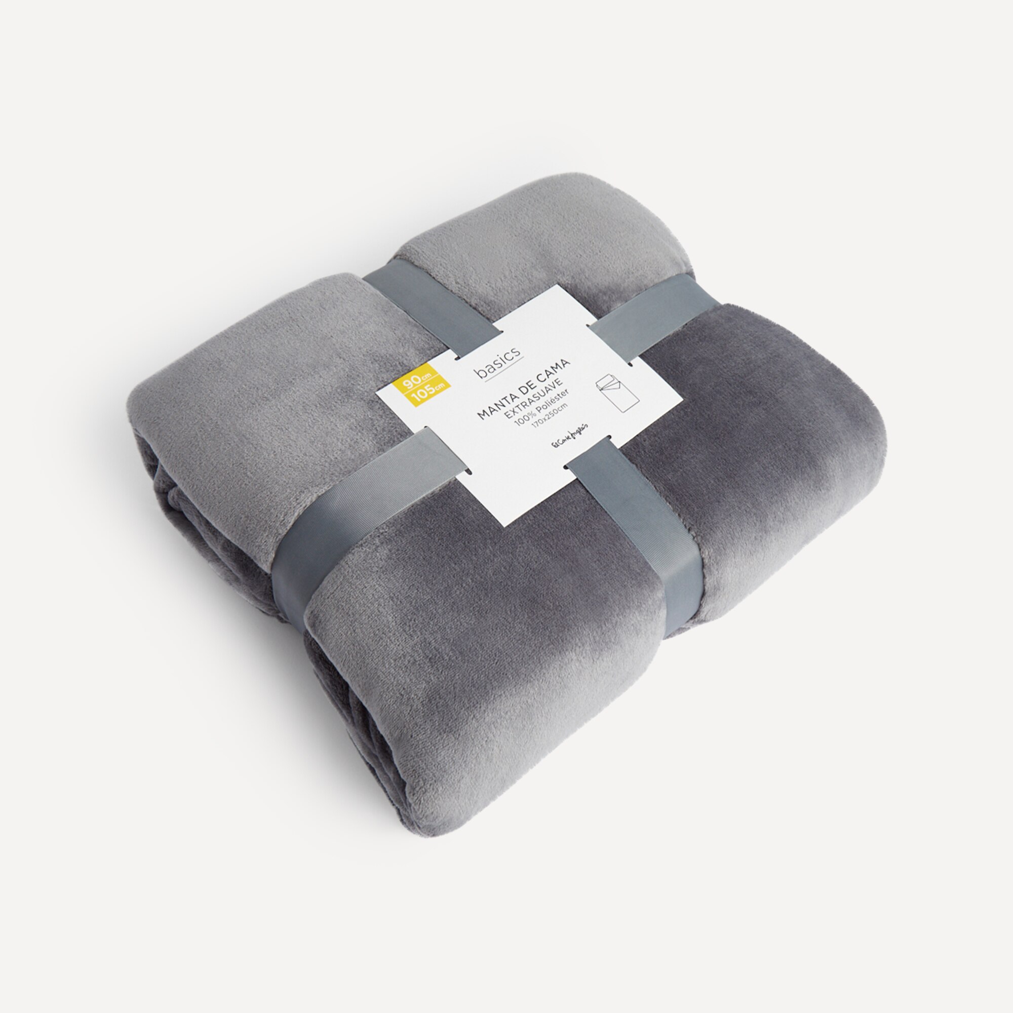 Manta de cama Lisa New Basics El Corte Inglés Gris-5