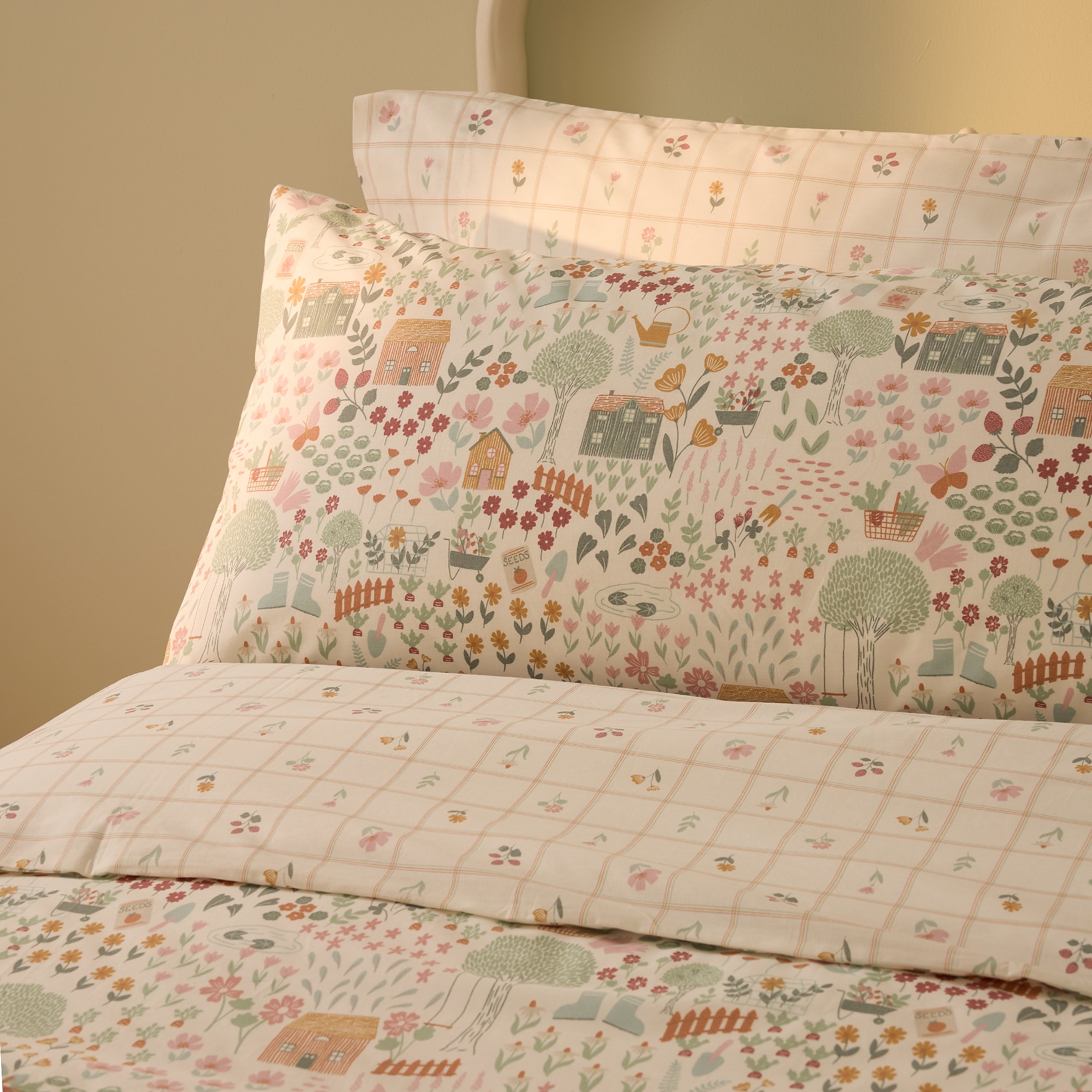 Conjunto de Capa de Edredão de Algodão Hortense Multicolor-3
