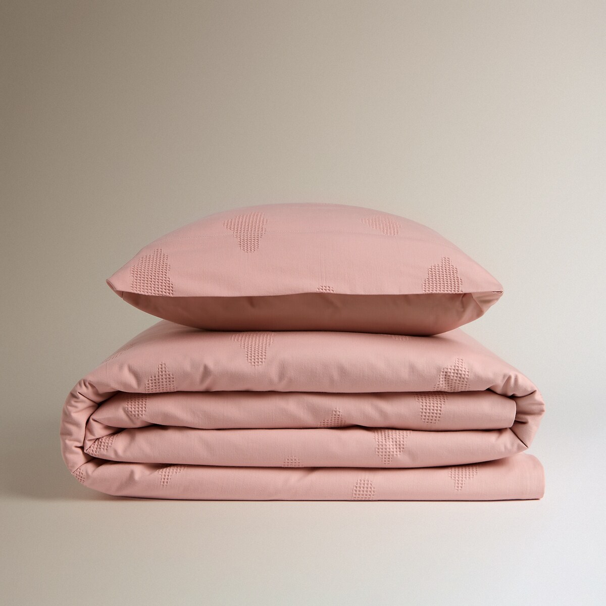 Conjunto de Capa de Edredão de Algodão Nuvens Rosa-2