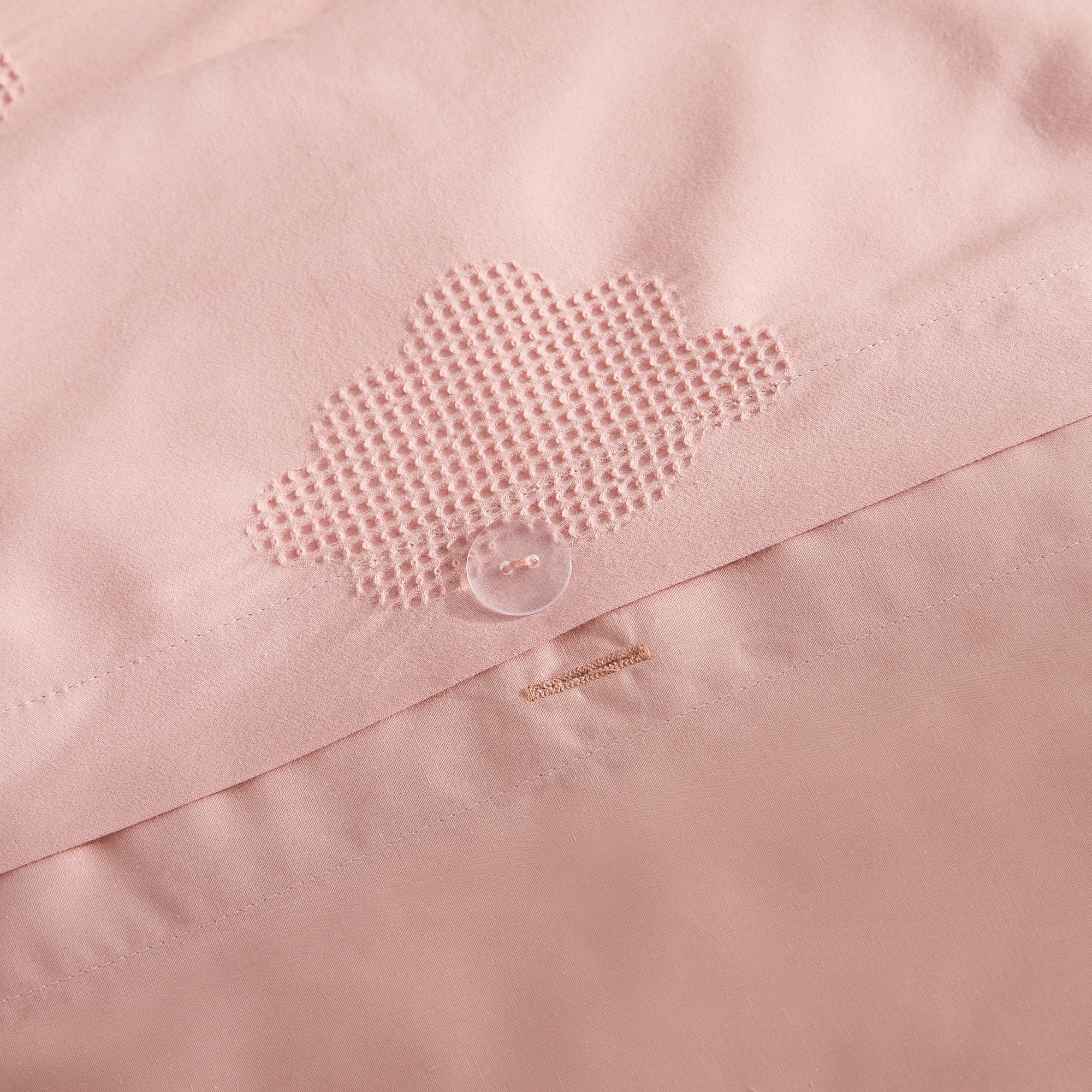 Conjunto de Capa de Edredão de Algodão Nuvens Rosa-4