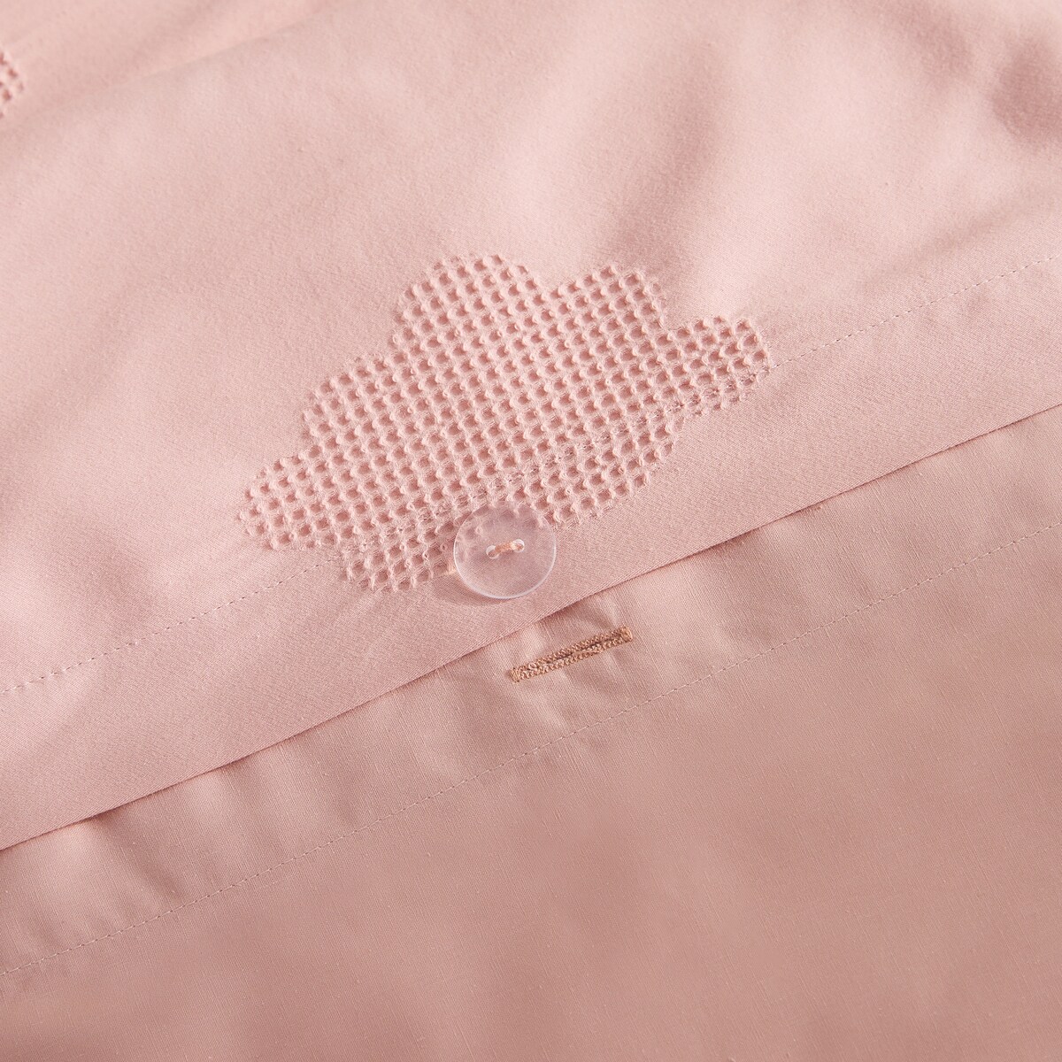 Conjunto de Capa de Edredão de Algodão Nuvens Rosa-4