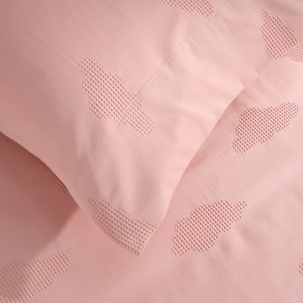 Conjunto de Capa de Edredão de Algodão Nuvens Rosa-5