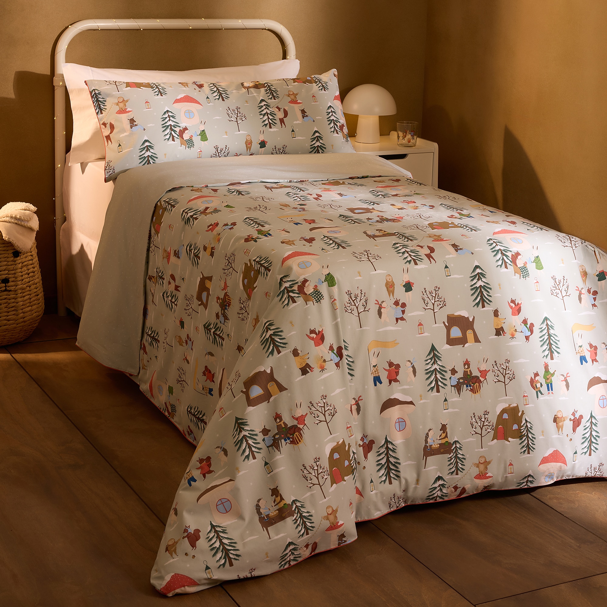 Conjunto de Capa de Edredão de Algodão Winter Joy Multicolor-1