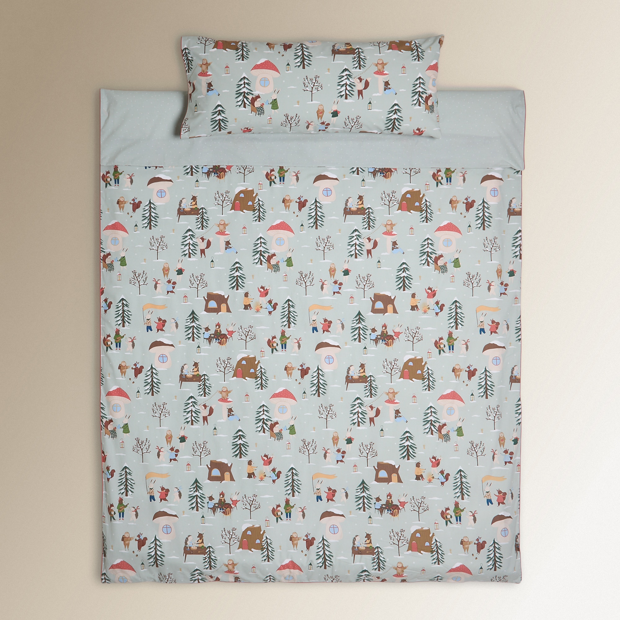 Conjunto de Capa de Edredão de Algodão Winter Joy Multicolor-2