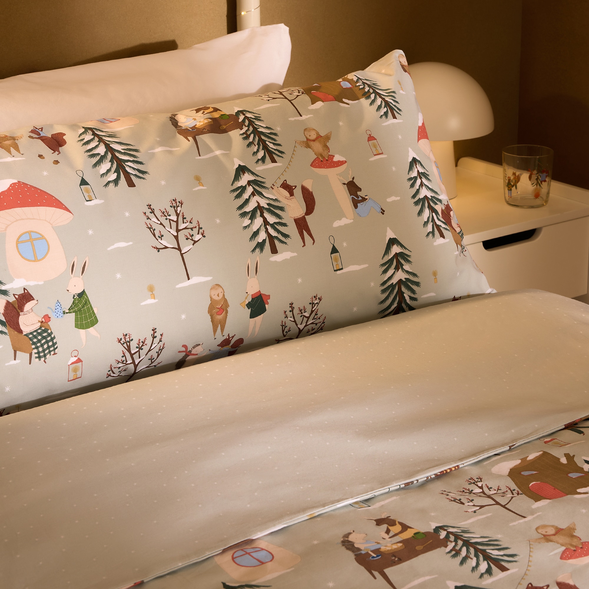 Conjunto de Capa de Edredão de Algodão Winter Joy Multicolor-3