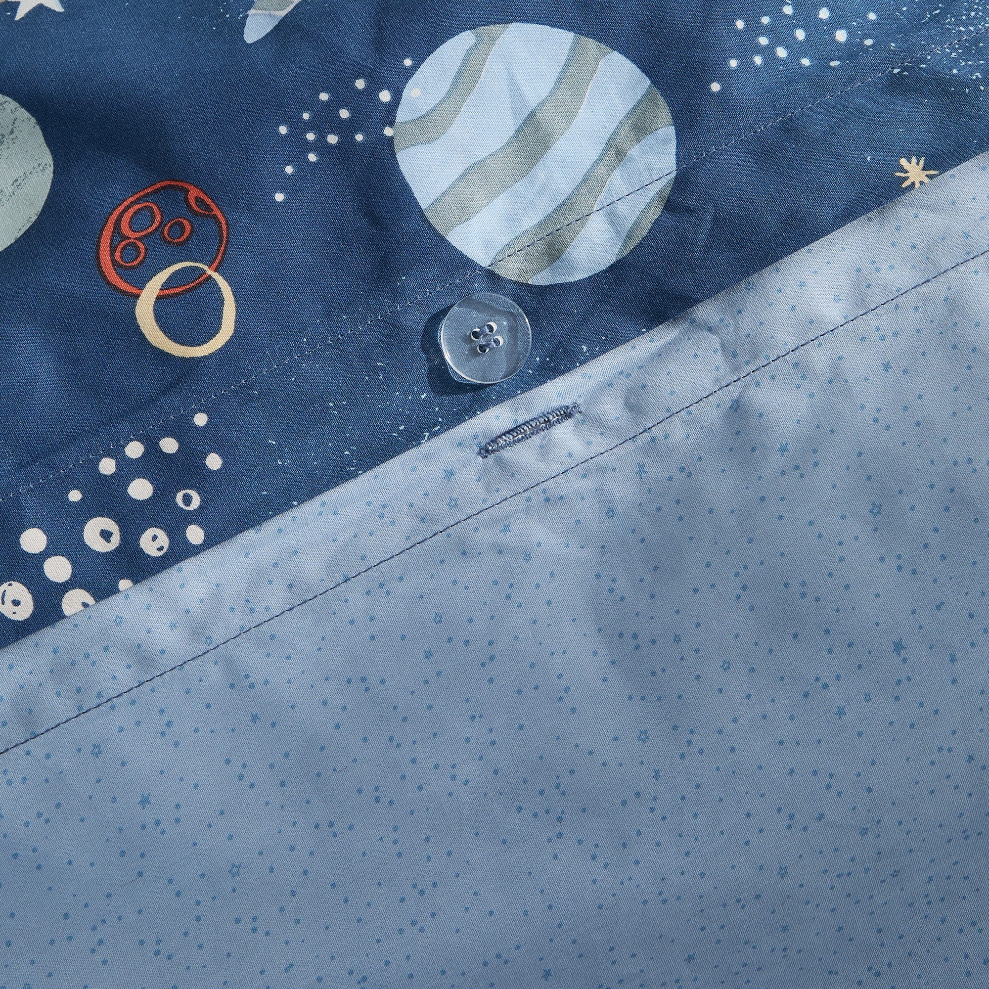 Conjunto de Capa de Edredão de Algodão que Brilha no Escuro Astral Azul-5