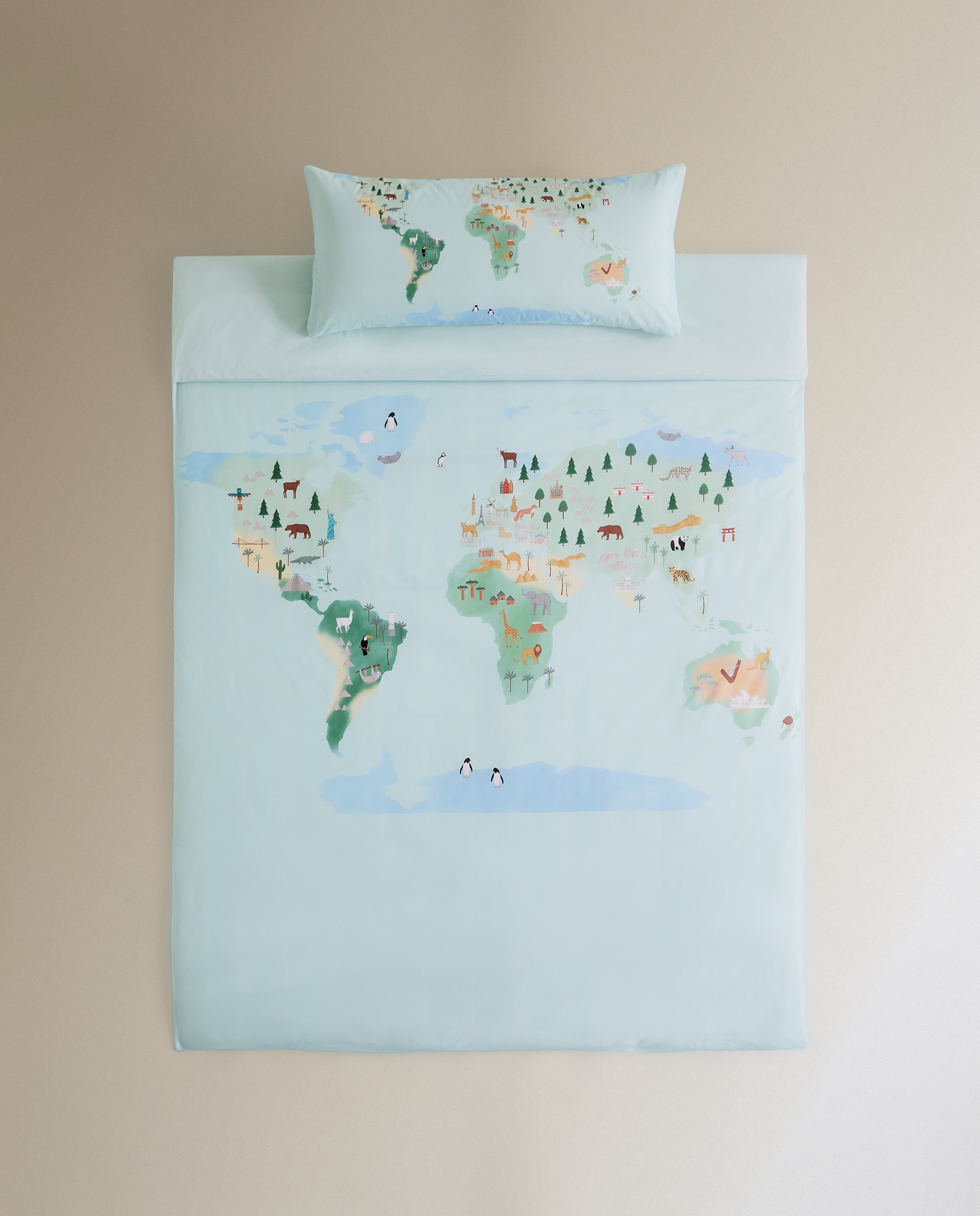 Conjunto de Capa de Edredão de Algodão Mundi Multicolor-2