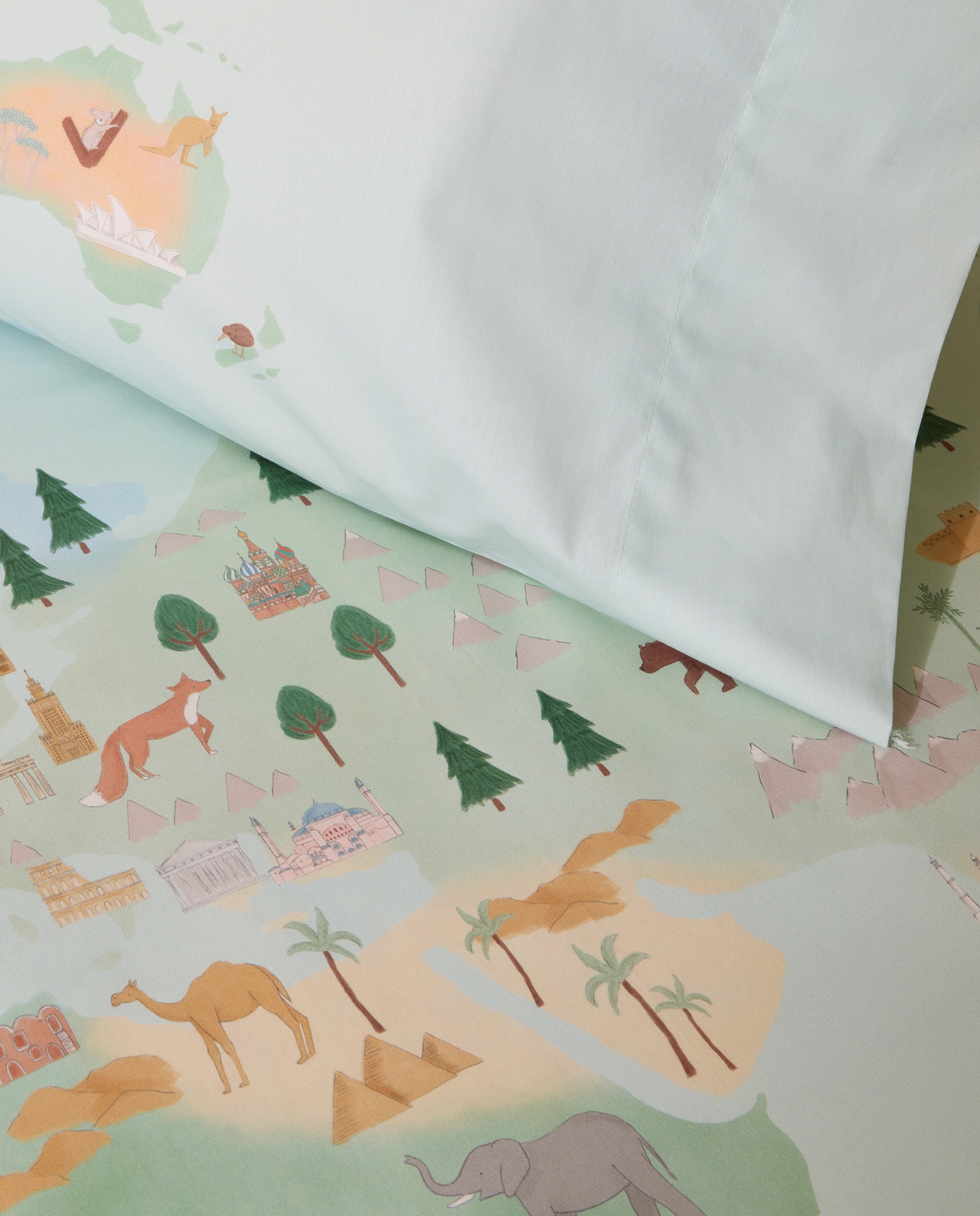 Conjunto de Capa de Edredão de Algodão Mundi Multicolor-4