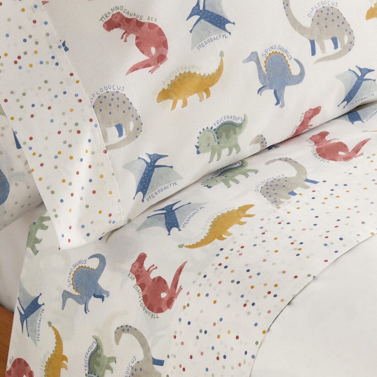 Conjunto de Lençóis de Cima Mini Dinos Multicolor-2