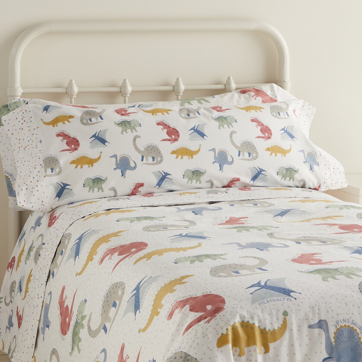 Conjunto de Lençóis de Cima Mini Dinos Multicolor-5