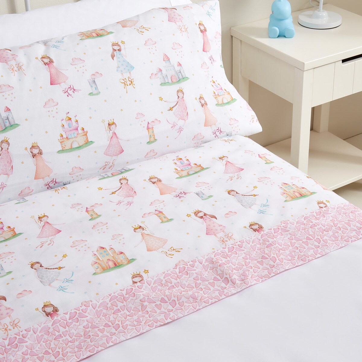 Conjunto de Lençóis de Algodão Miniprincess Rosa-3