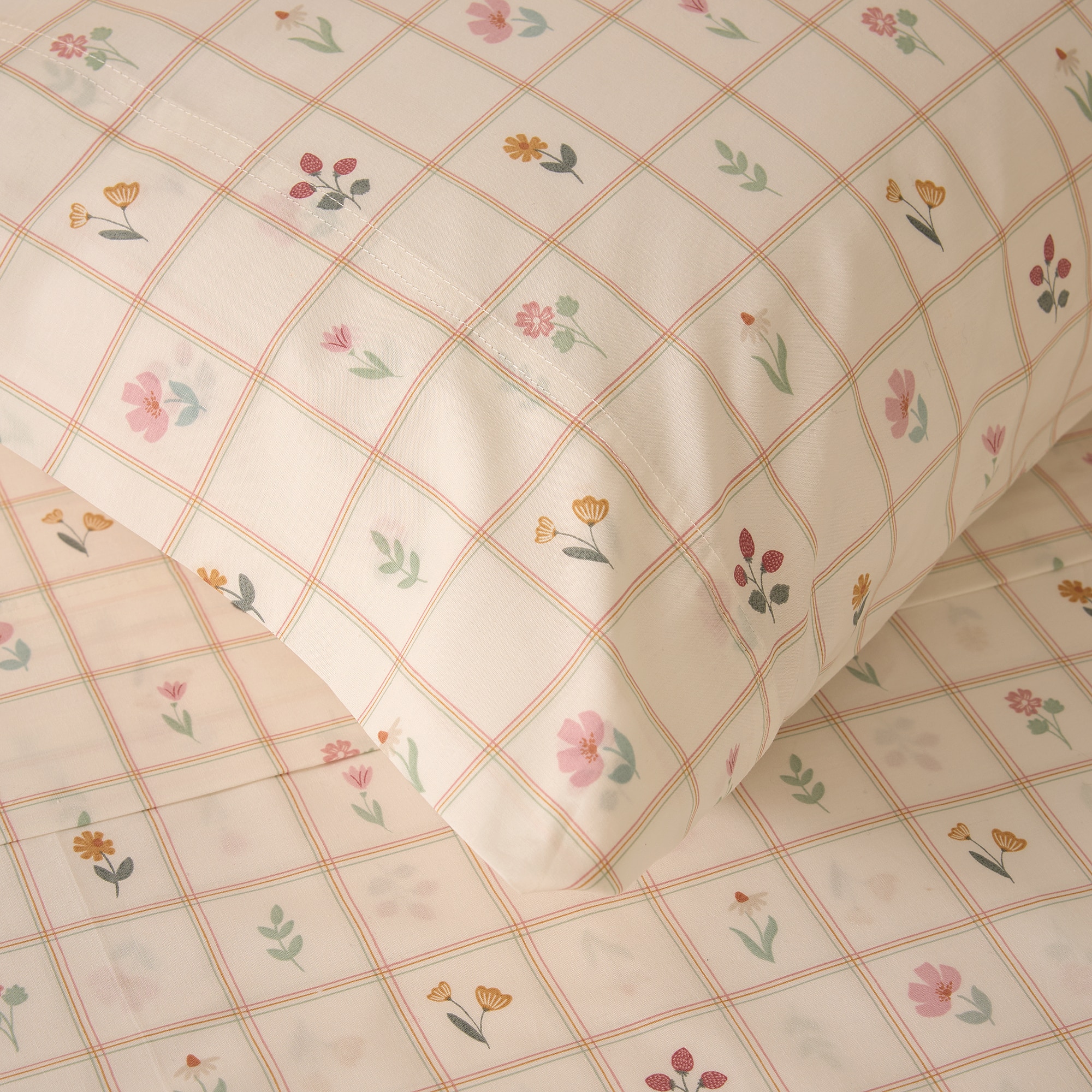 Conjunto de Lençóis de Algodão Hortense Multicolor-3