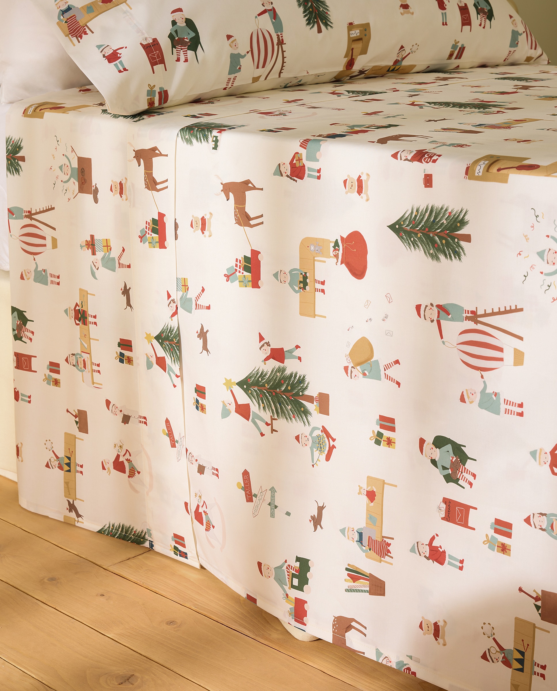 Juego de sábanas algodón Clausville - Multicolor Cama 105 cm Multicolor-2