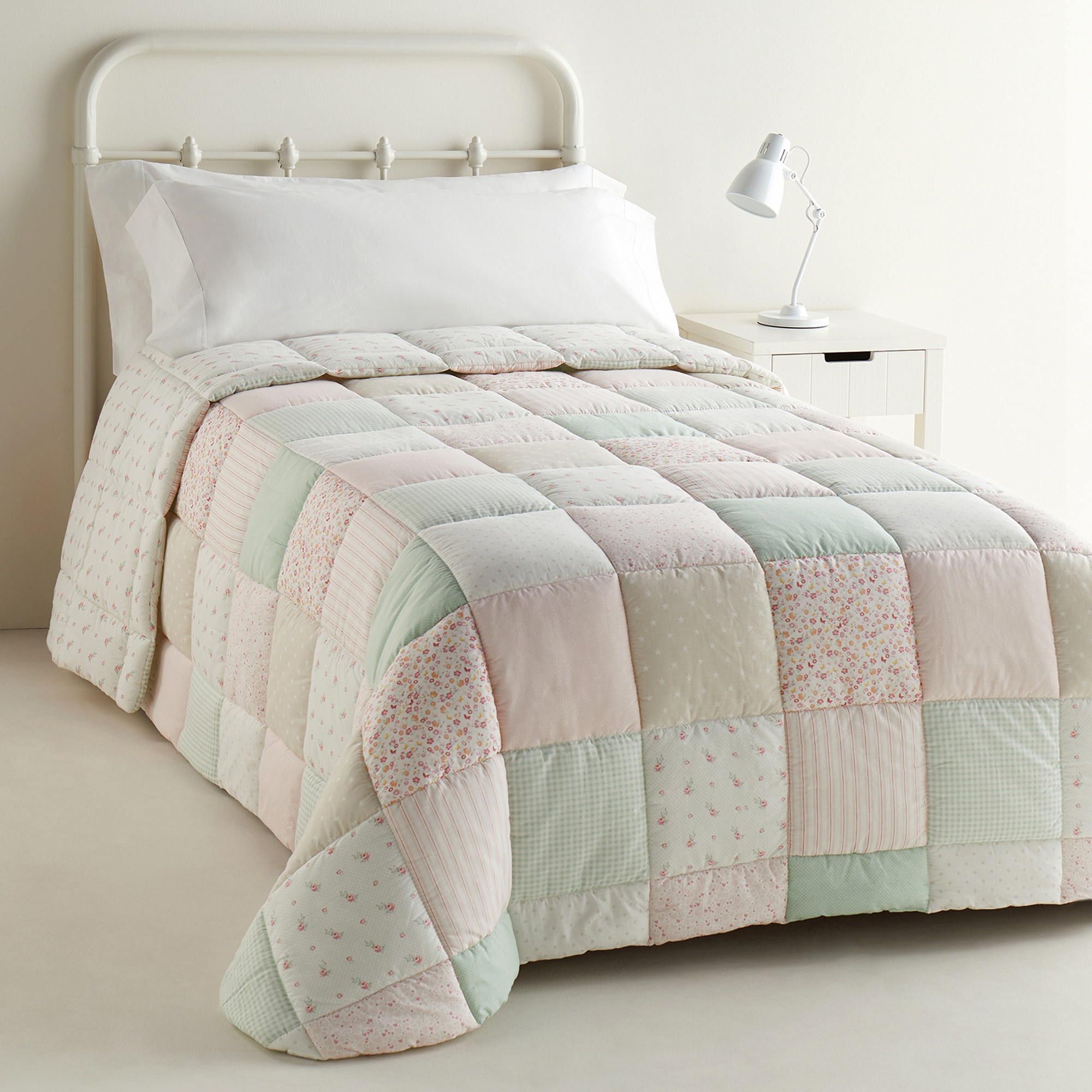 Edredón infantil algodón Patch Mini Home - El Corte Inglés - Rosa Cama 90 cm Rosa-1