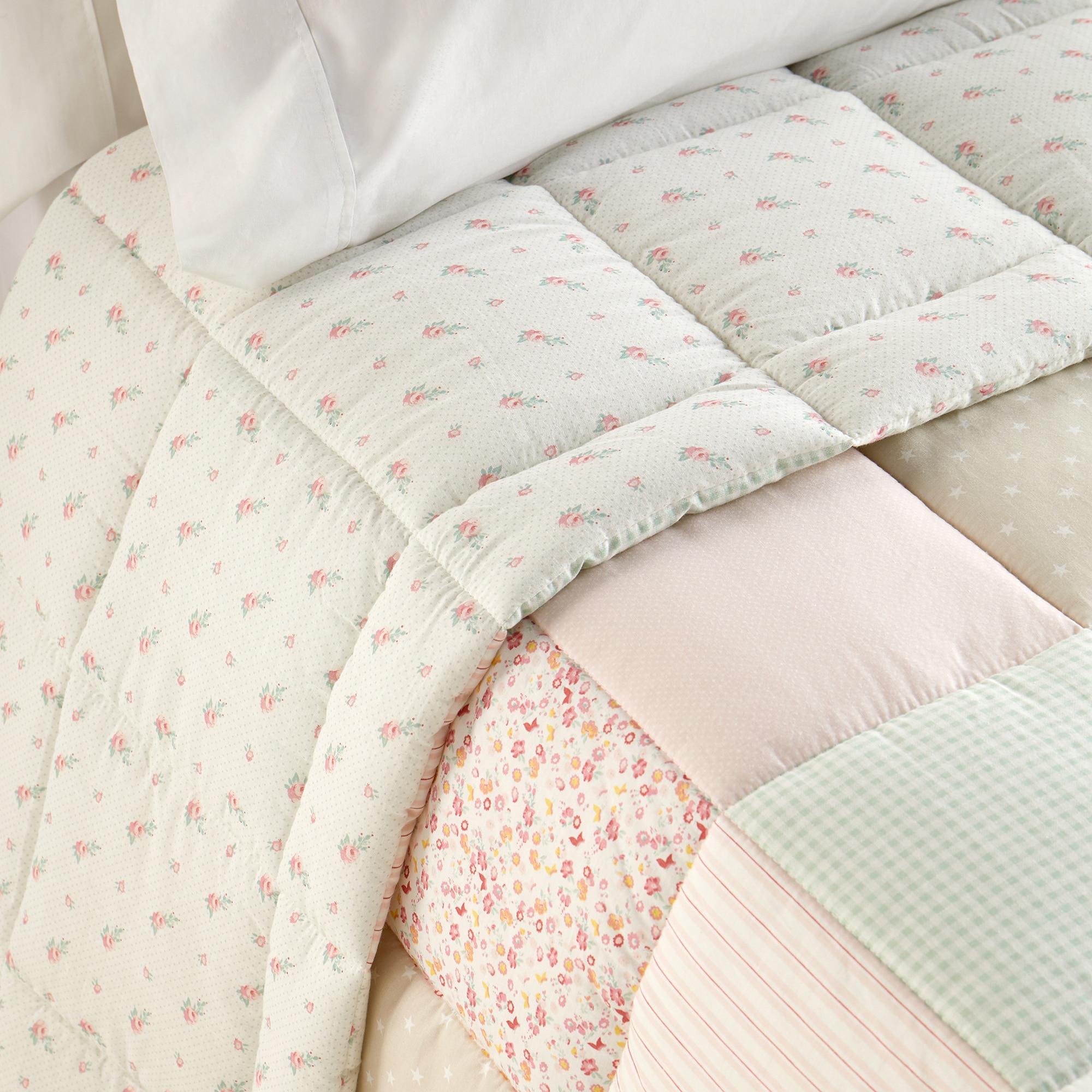 Edredón infantil algodón Patch Mini Home - El Corte Inglés - Rosa Cama 90 cm Rosa-2