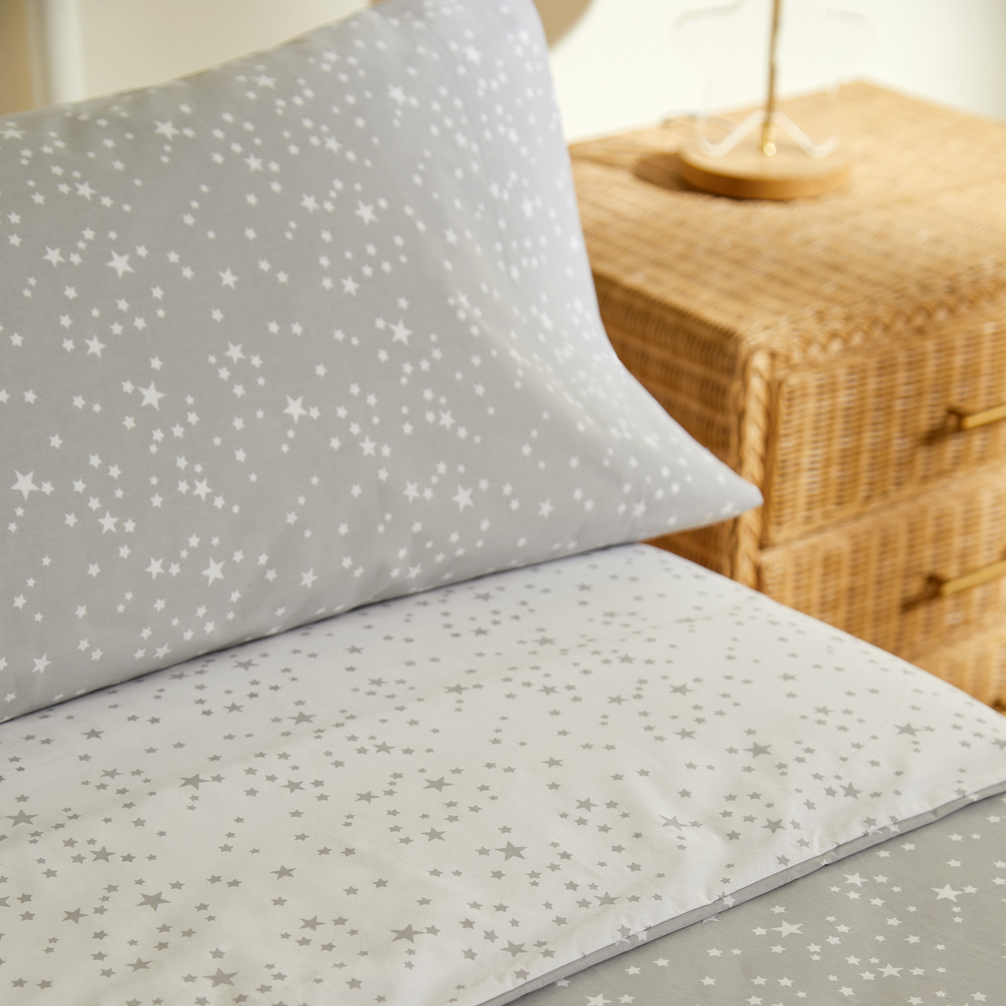 Juego de funda nórdica algodón New Stars Mini Home - El Corte Inglés - Gris Cama 90 cm Gris-3