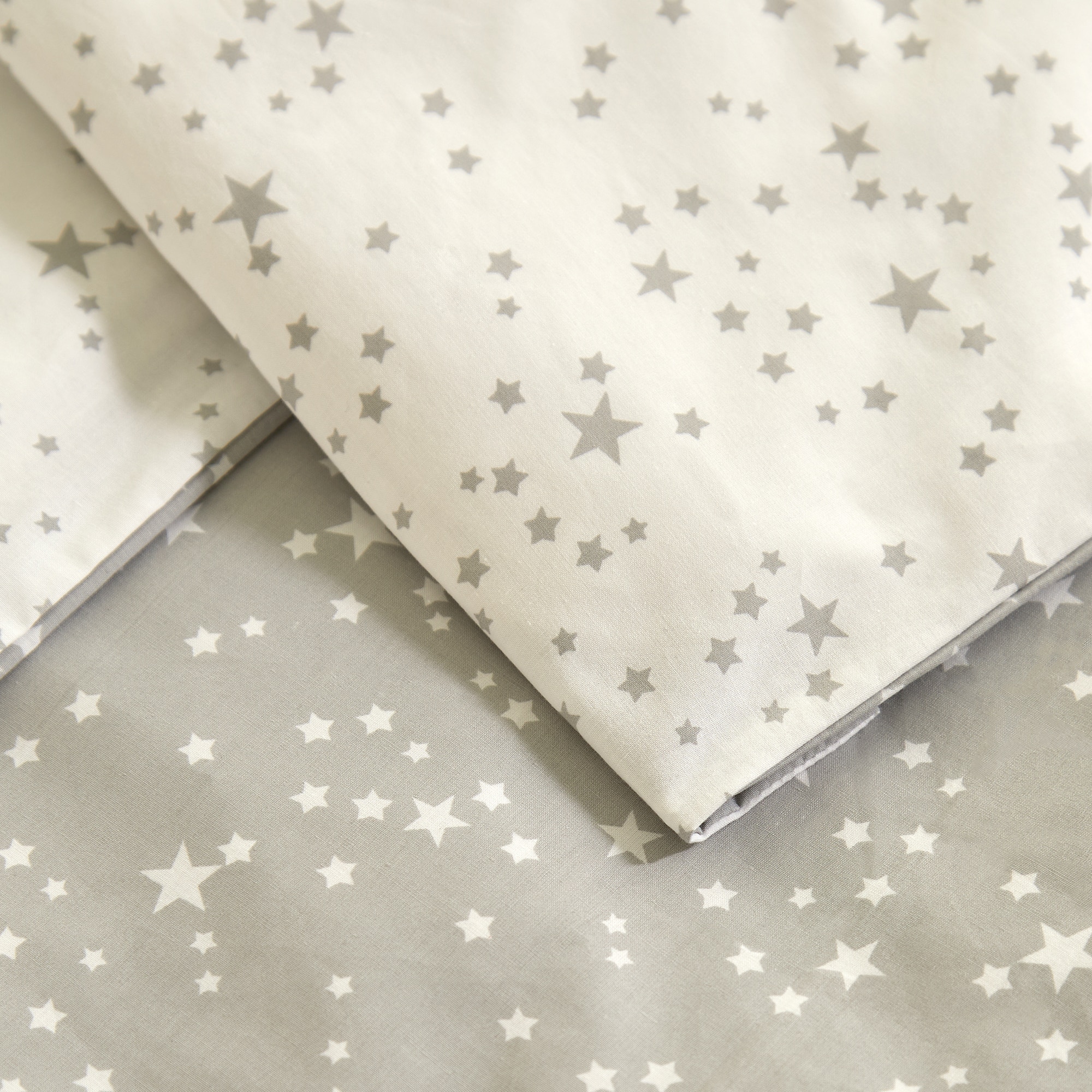 Juego de funda nórdica algodón New Stars Mini Home - El Corte Inglés - Gris Cama 90 cm Gris-4