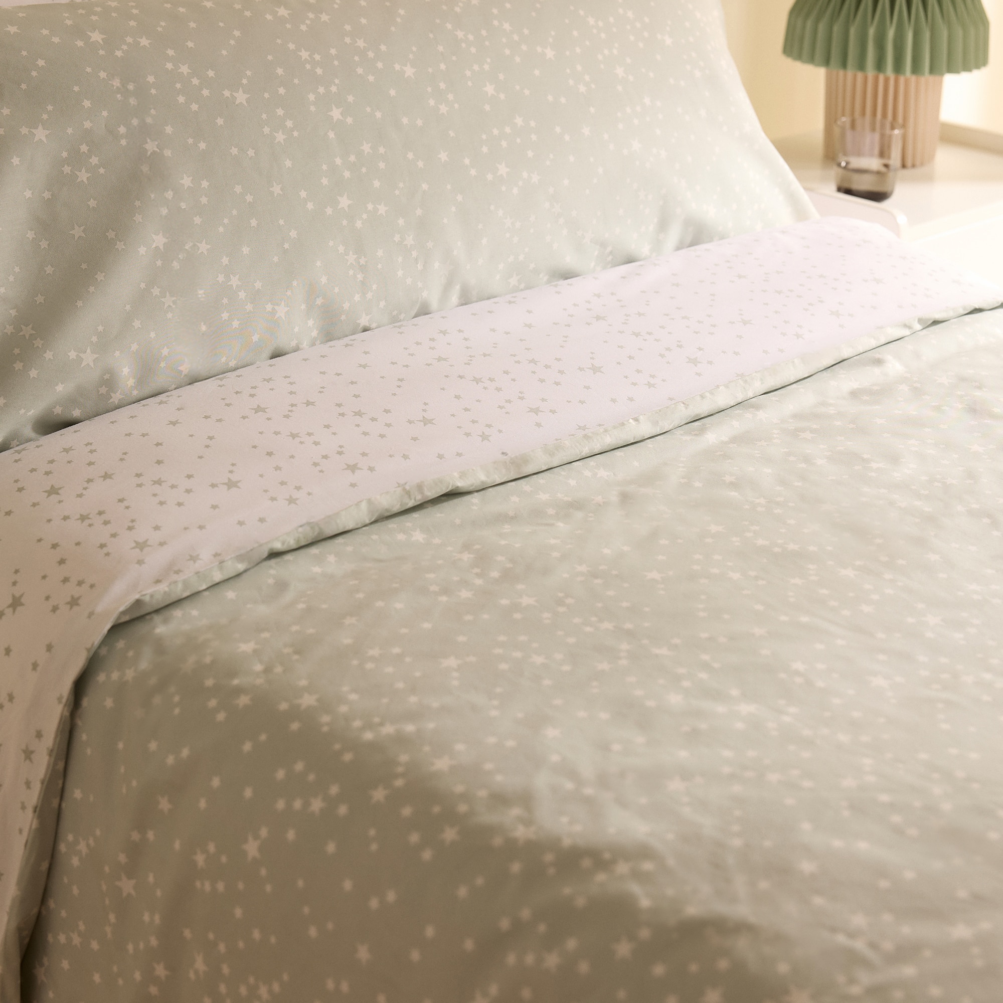 Conjunto de Capa de Edredão de Algodão New Stars Água-3